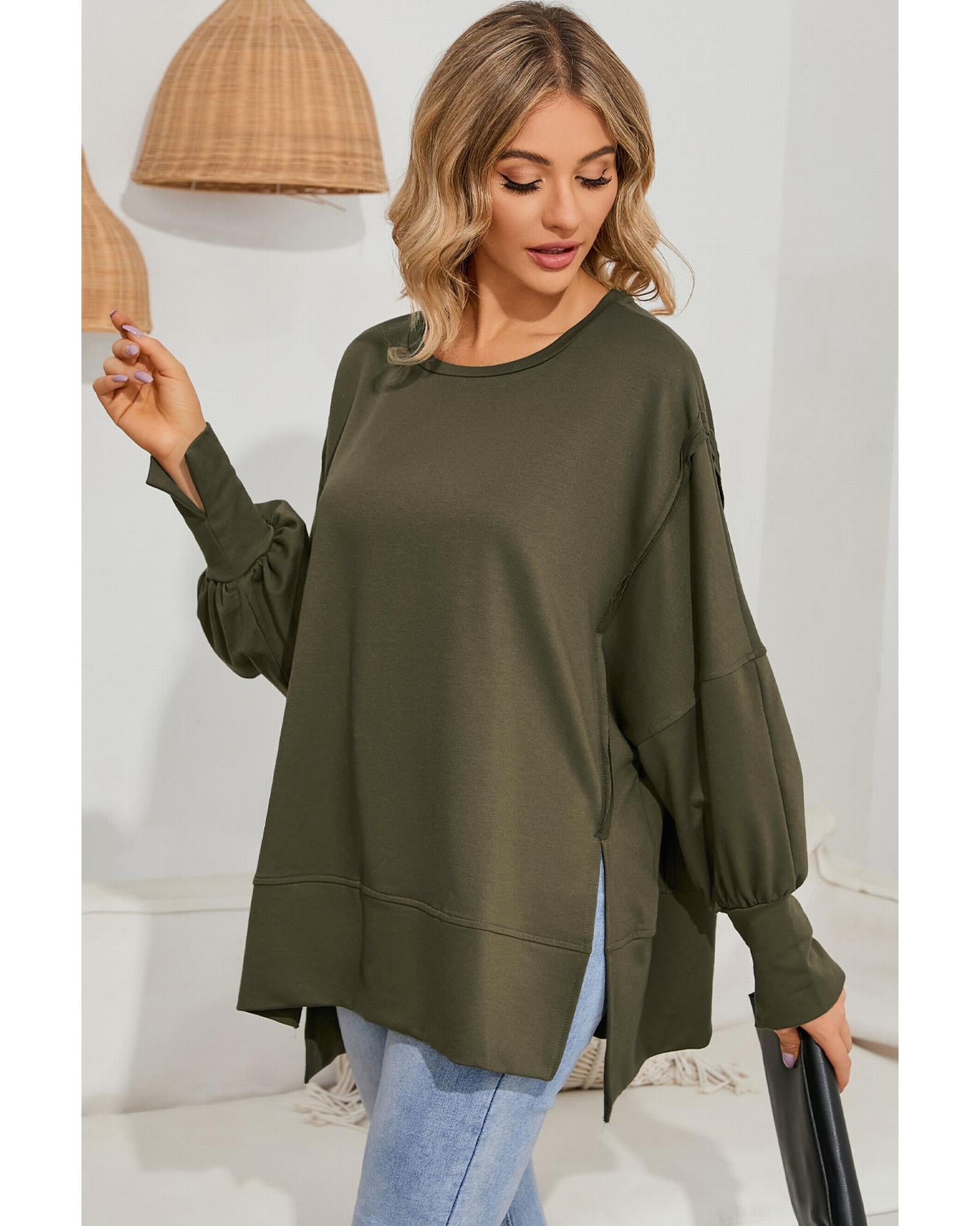 Azura Exchange Oversized Patchwork Drop Shoulder Top - S