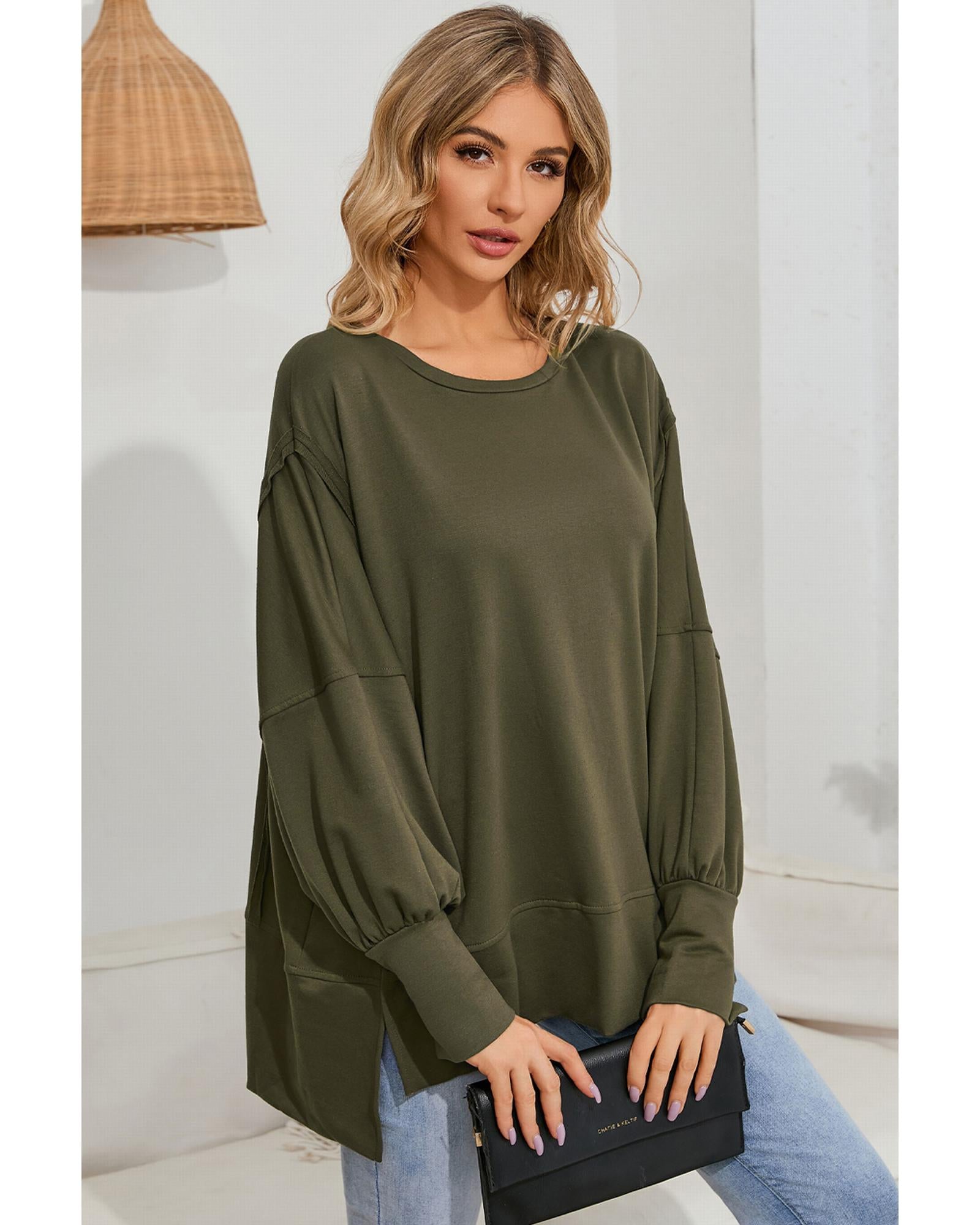 Azura Exchange Oversized Patchwork Drop Shoulder Top - S