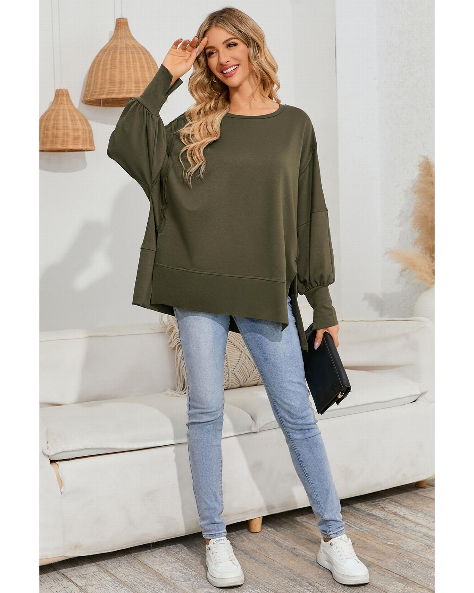 Azura Exchange Oversized Patchwork Drop Shoulder Top - S