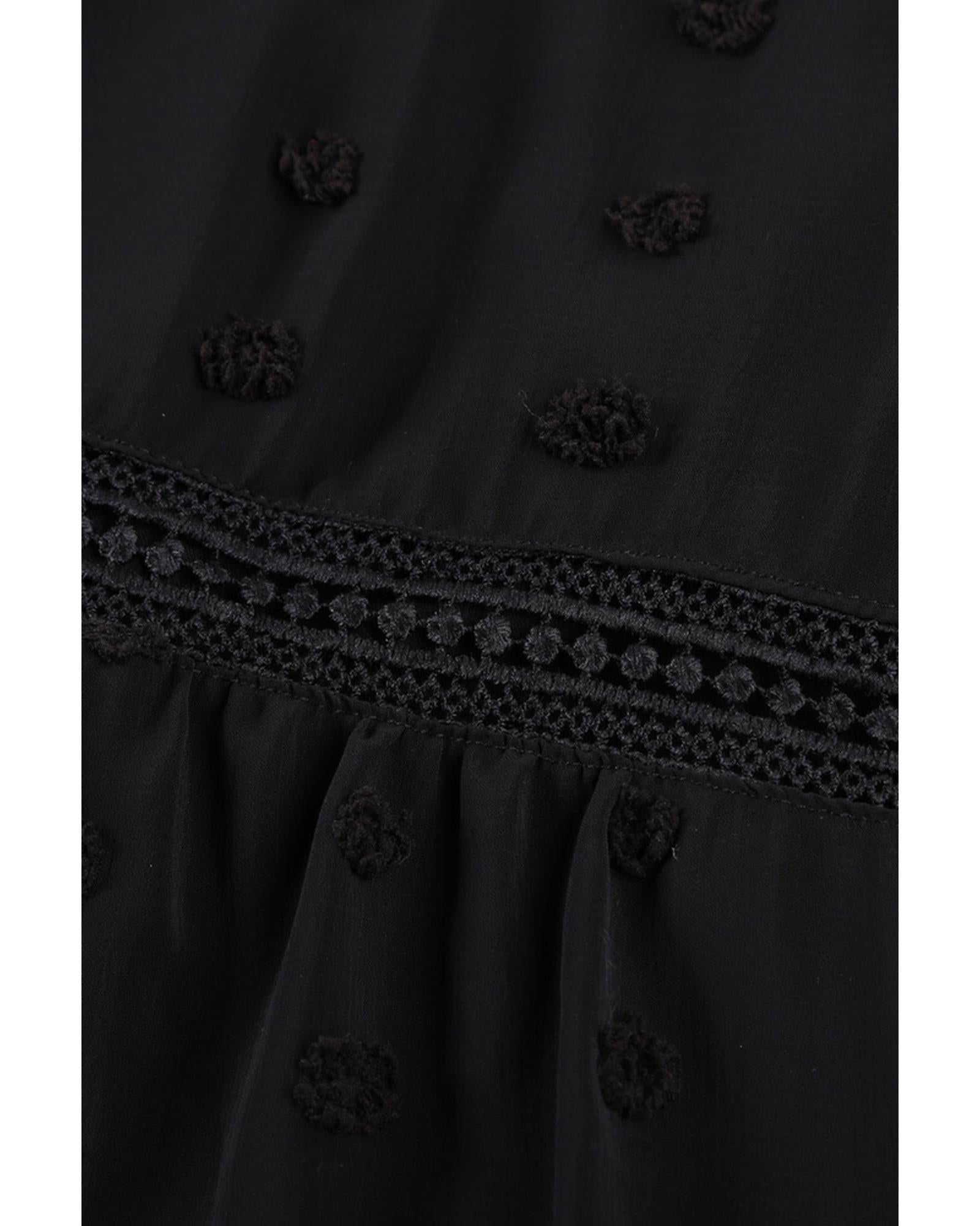 Azura Exchange Swiss Dot Ruffle Babydoll Blouse - L