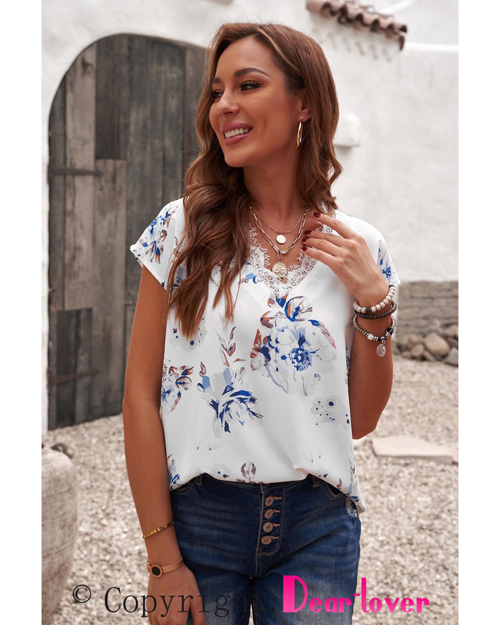 Azura Exchange Scalloped V Neck Short Sleeves Top - 2XL