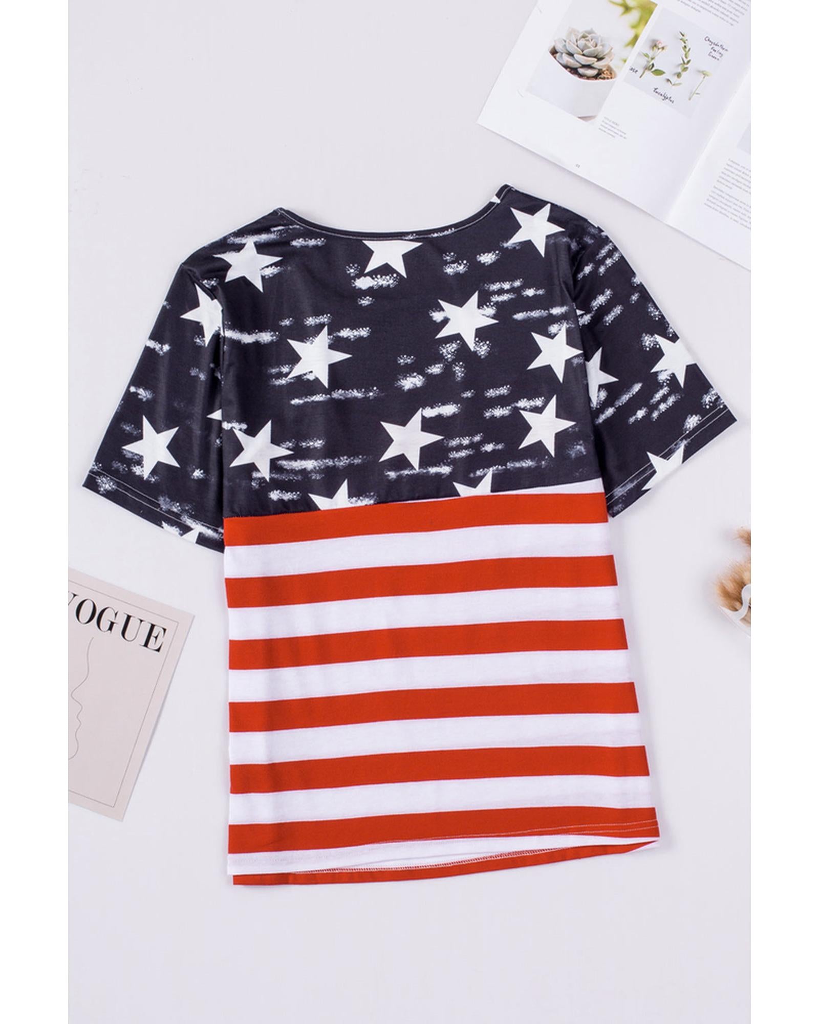 Azura Exchange American Flag Cutout T-Shirt - S
