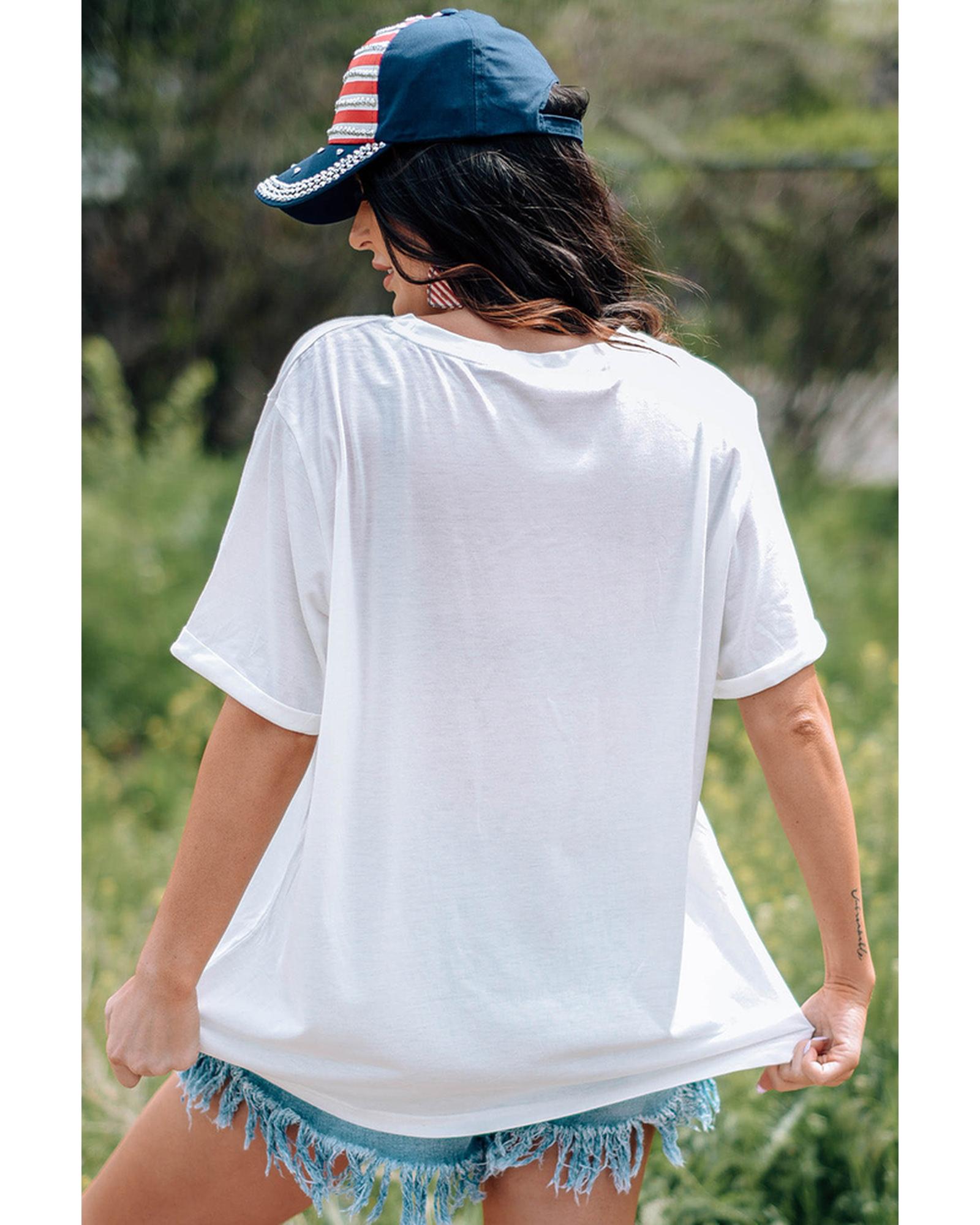 Azura Exchange USA Crew Neck Short Sleeve T Shirt - M