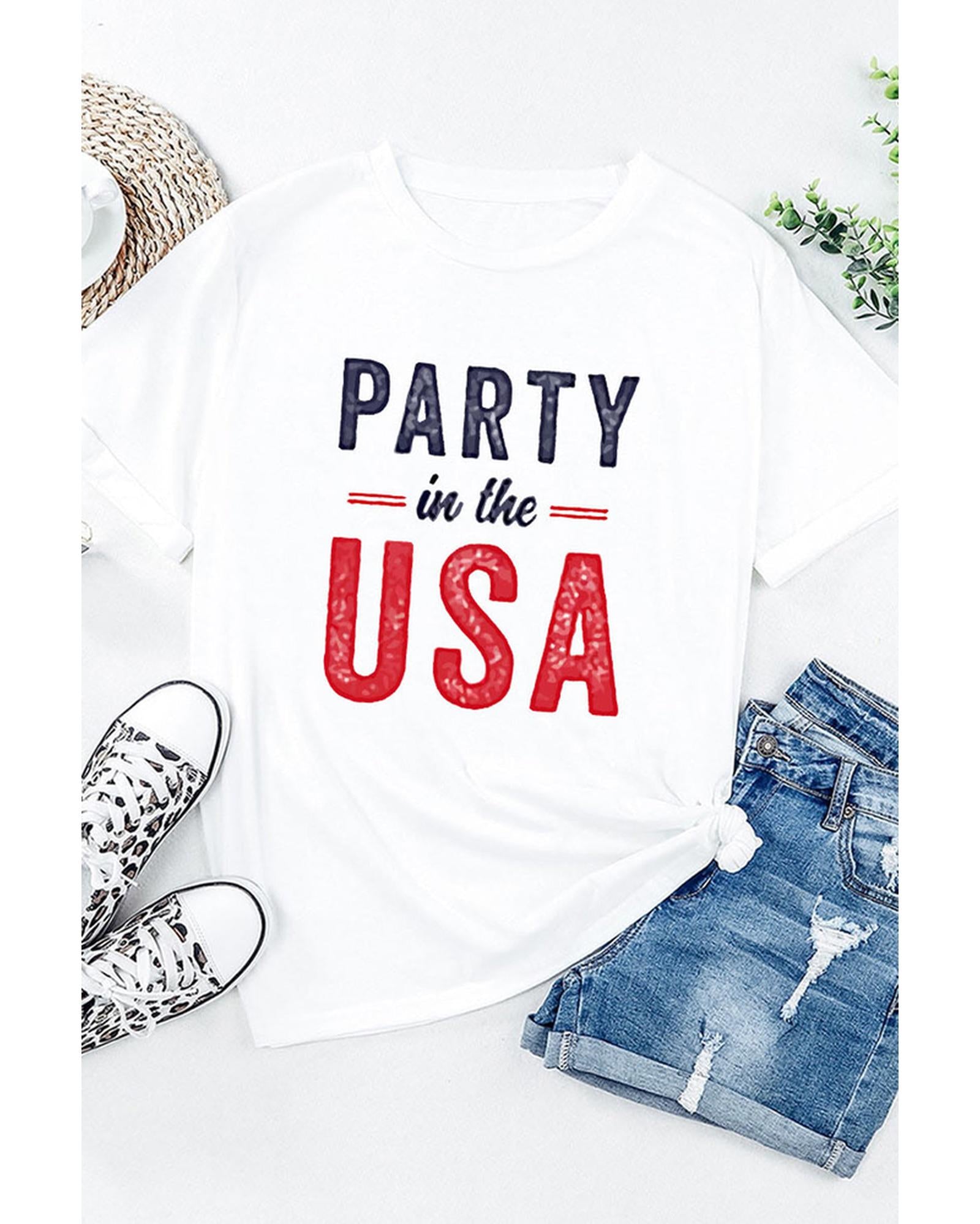 Azura Exchange USA Crew Neck Short Sleeve T Shirt - S
