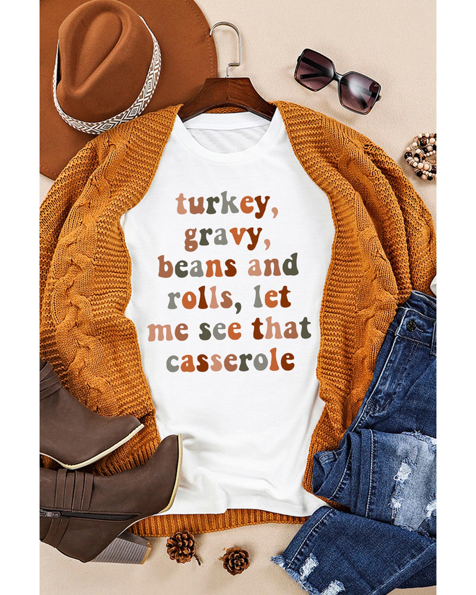 Azura Exchange Thanksgiving Slogan Graphic Tee - M