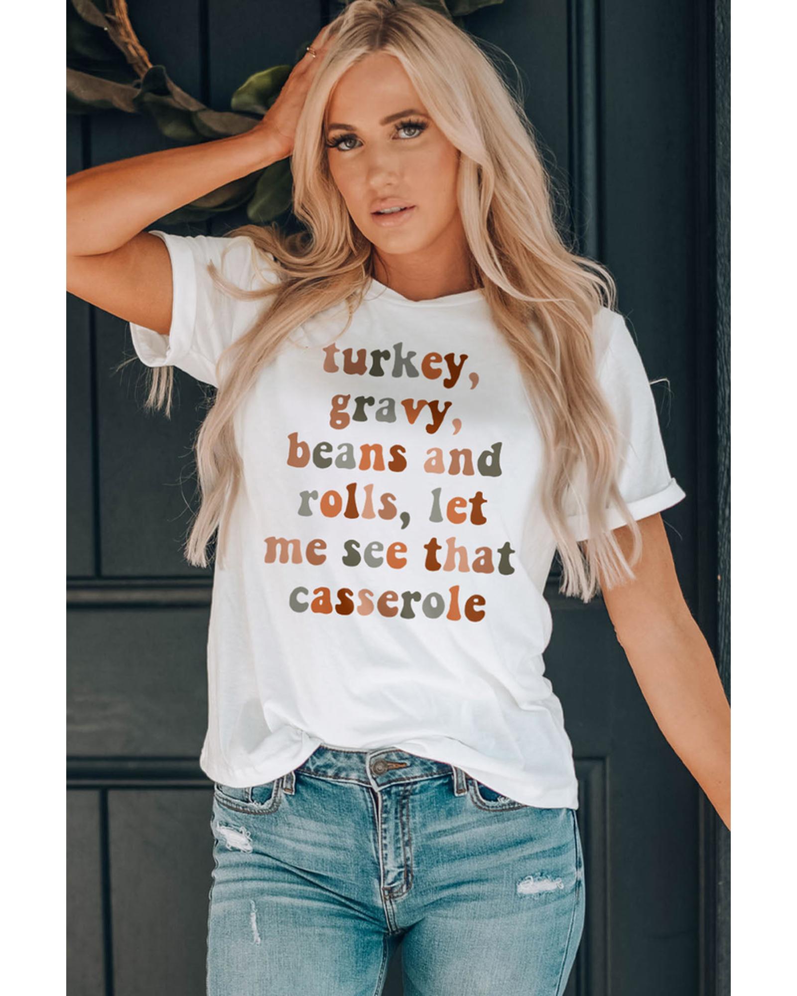 Azura Exchange Thanksgiving Slogan Graphic Tee - M
