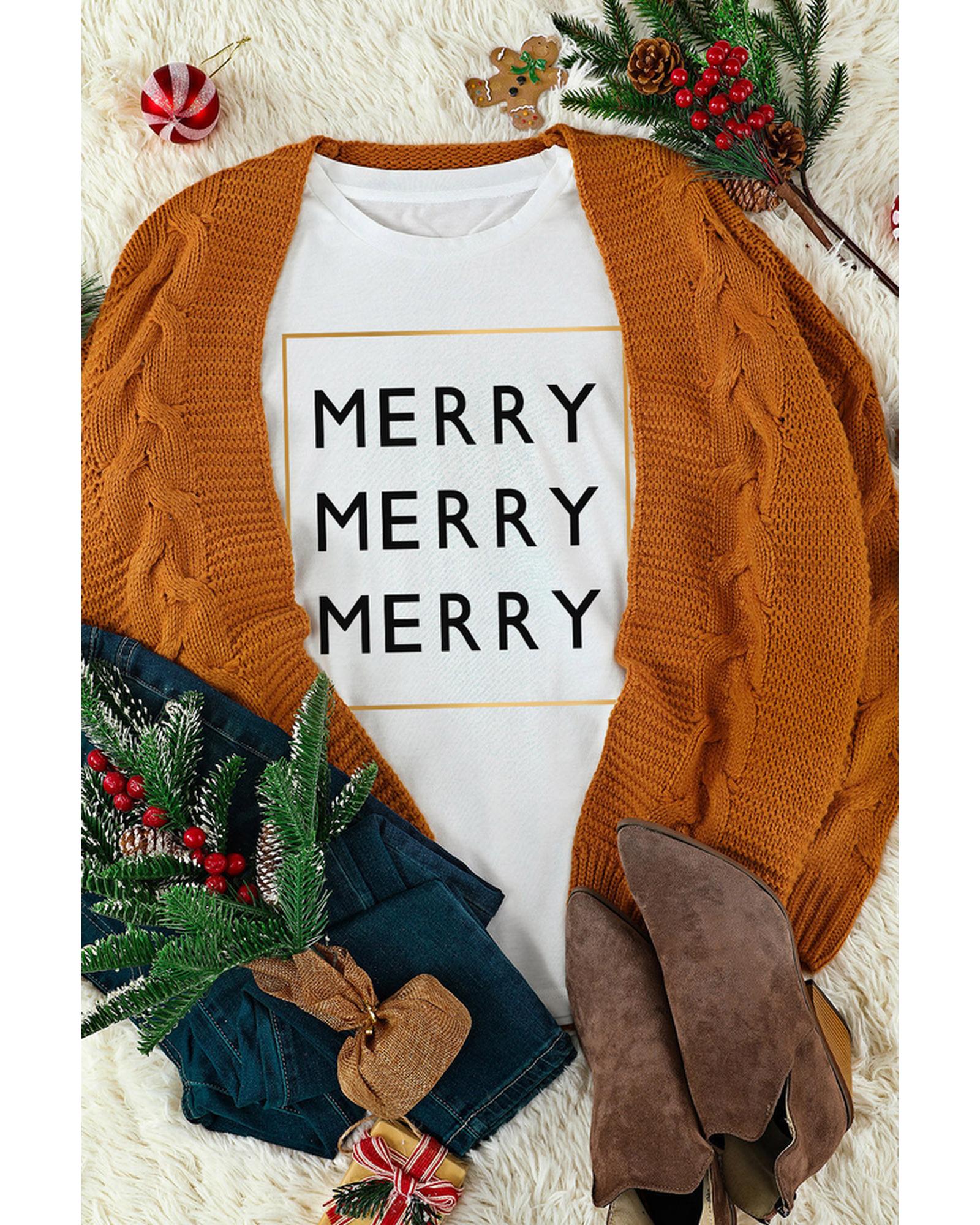 Azura Exchange Merry Graphic Print T-Shirt - M