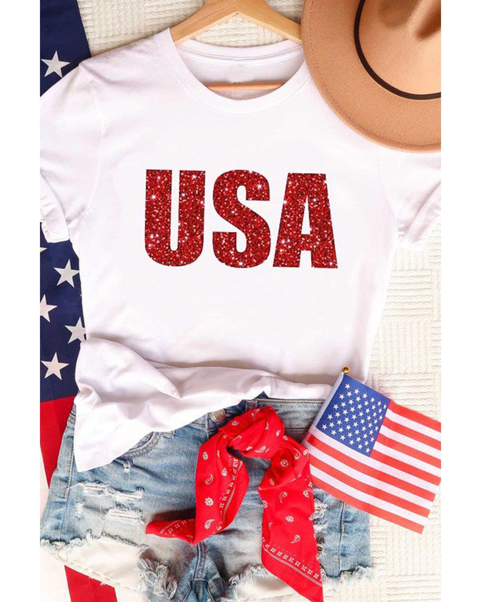 Azura Exchange Glitter Pattern Print Short Sleeve T Shirt - M
