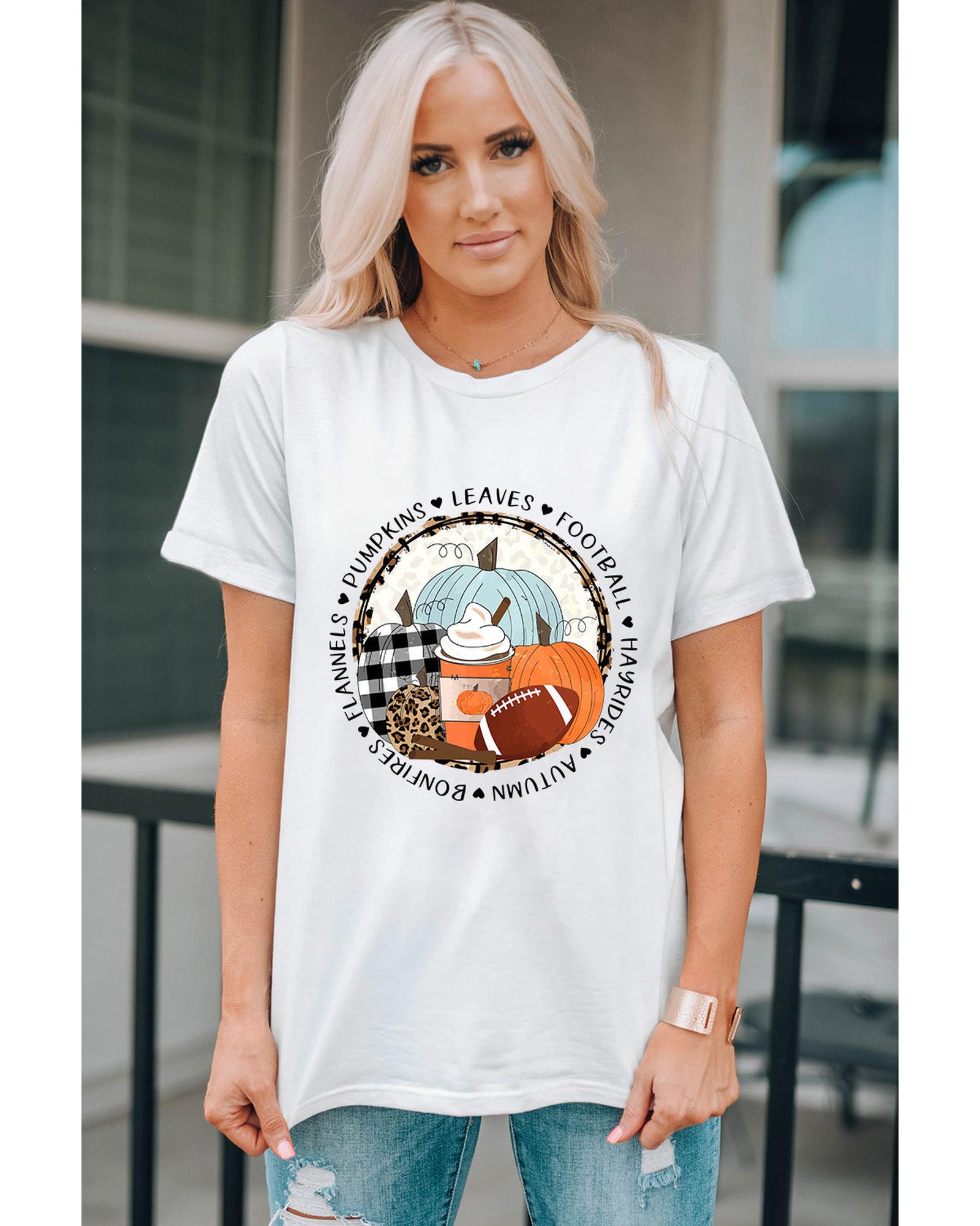 Azura Exchange Autumn Vibes Pumpkin Graphic T-shirt - L