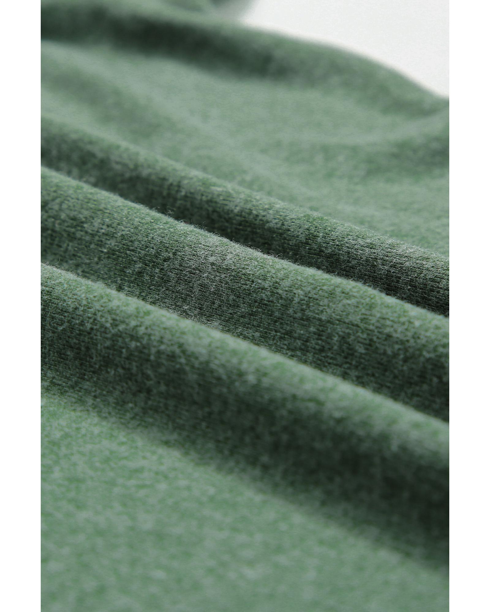 Mist Green Long Sleeve Snap Button Henley Top - XL