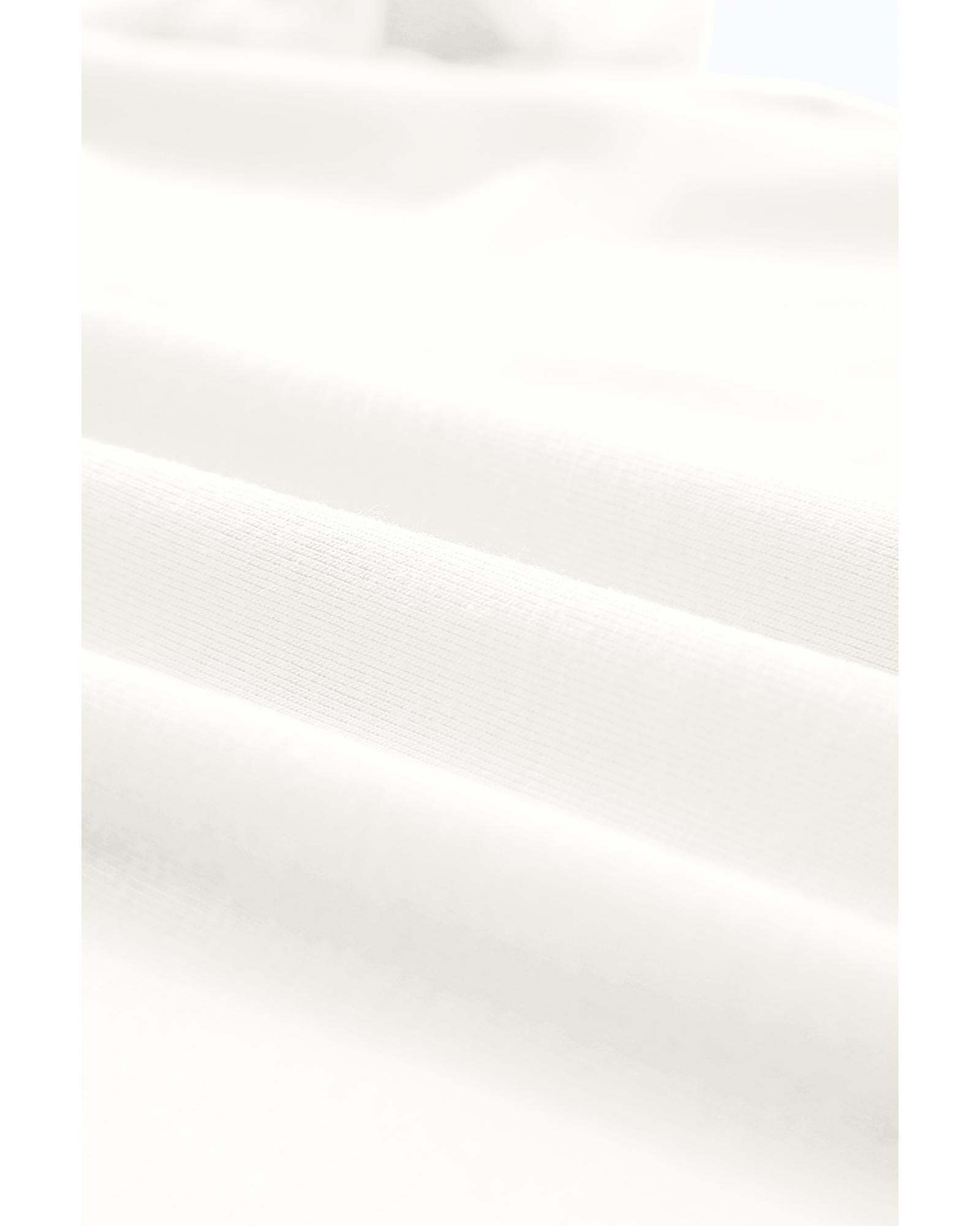 White Casual Plain Crew Neck Tee - 2XL