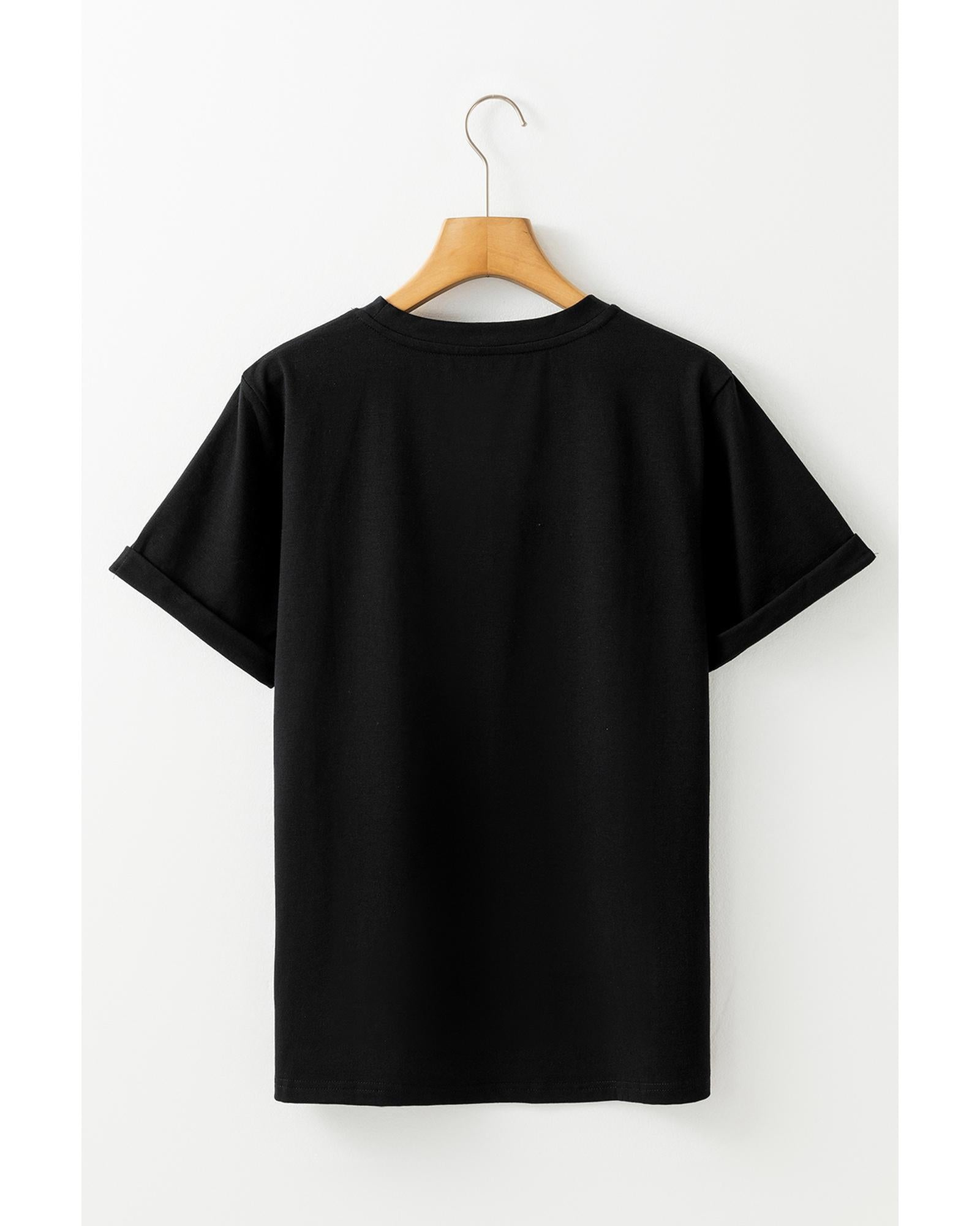 Black Christmas Big Bowknot Graphic Crewneck T Shirt - S