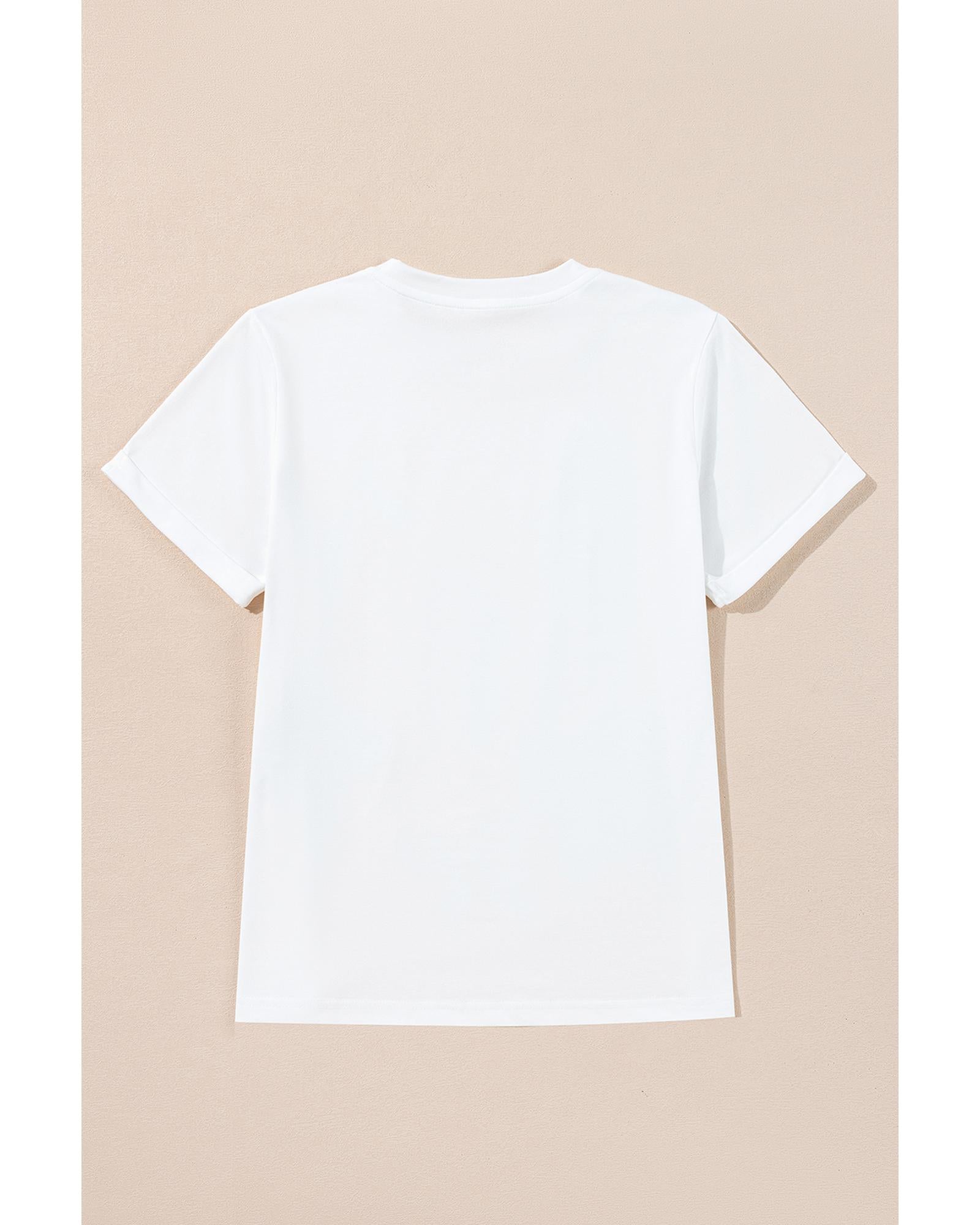 White Christmas Bowknot Graphic Cotton Blend T Shirt - XL