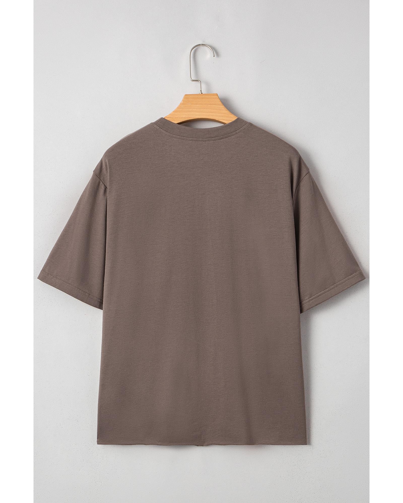 Chicory Coffee Honky Tonk Honey Graphic Crew Neck Western Fashion Tee - S