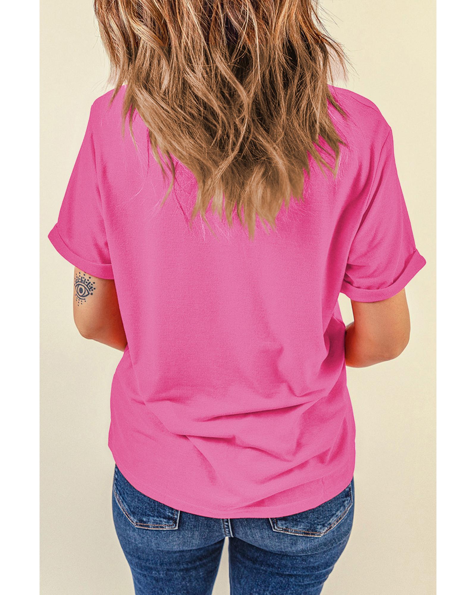 Sachet Pink HOWDY Graphic Western Crew Neck Tee - 2XL