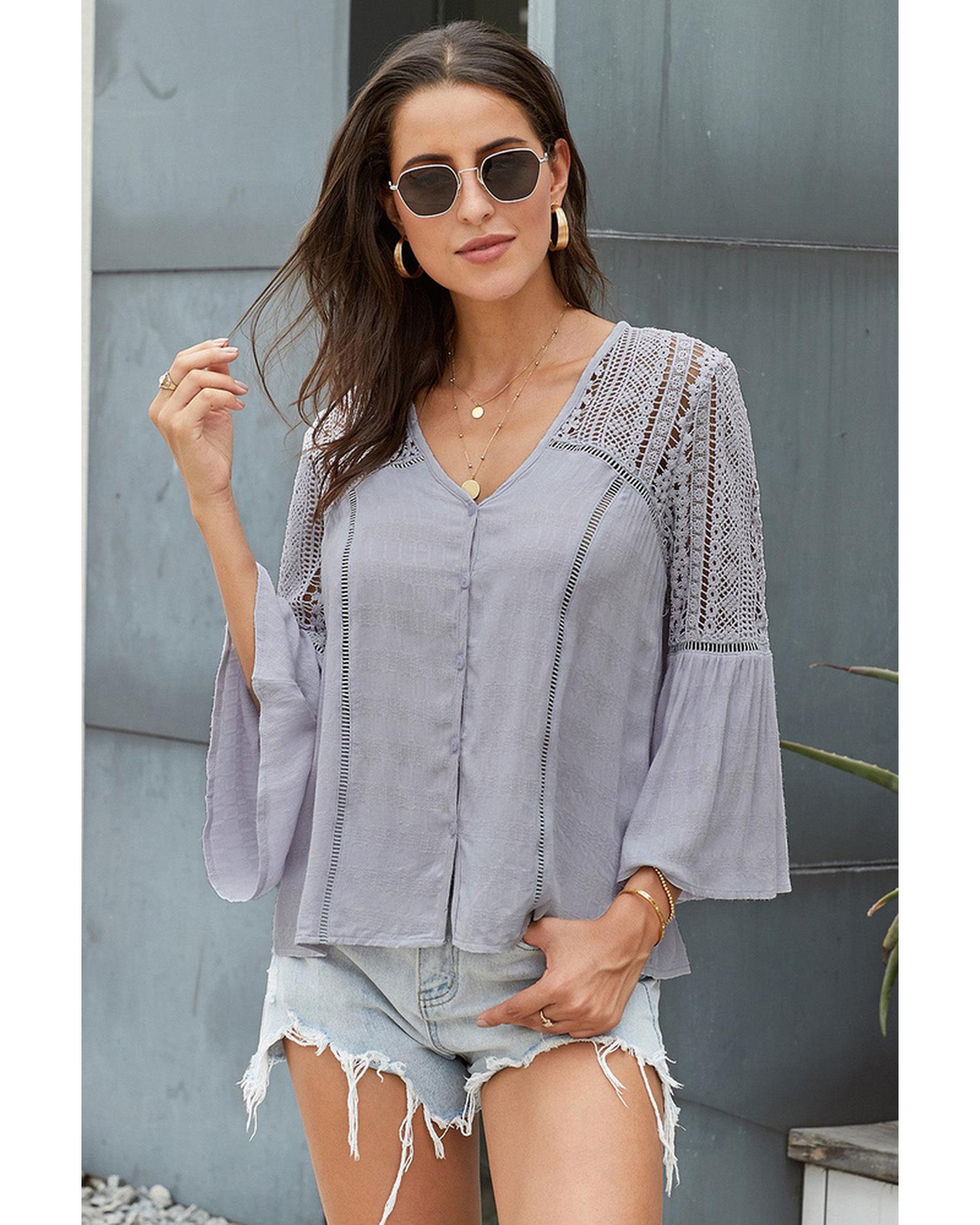Azura Exchange Crochet Blouse - XL