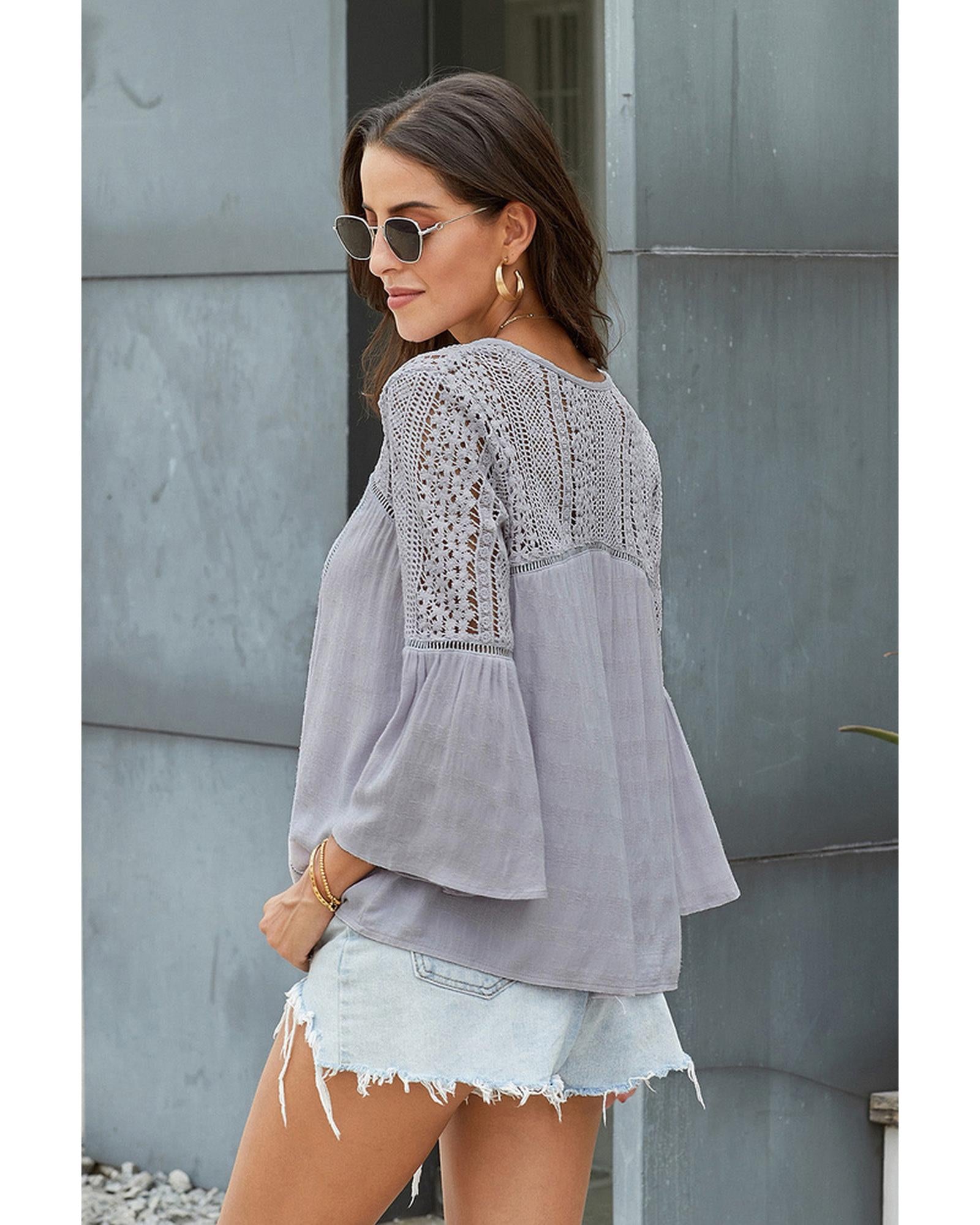 Azura Exchange Crochet Blouse - XL