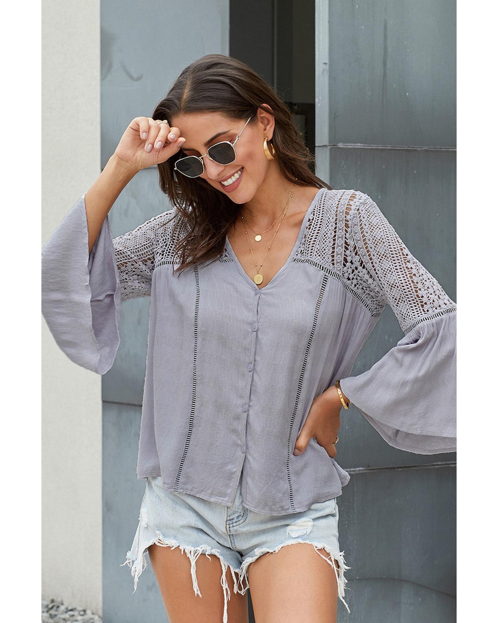 Azura Exchange Crochet Blouse - XL
