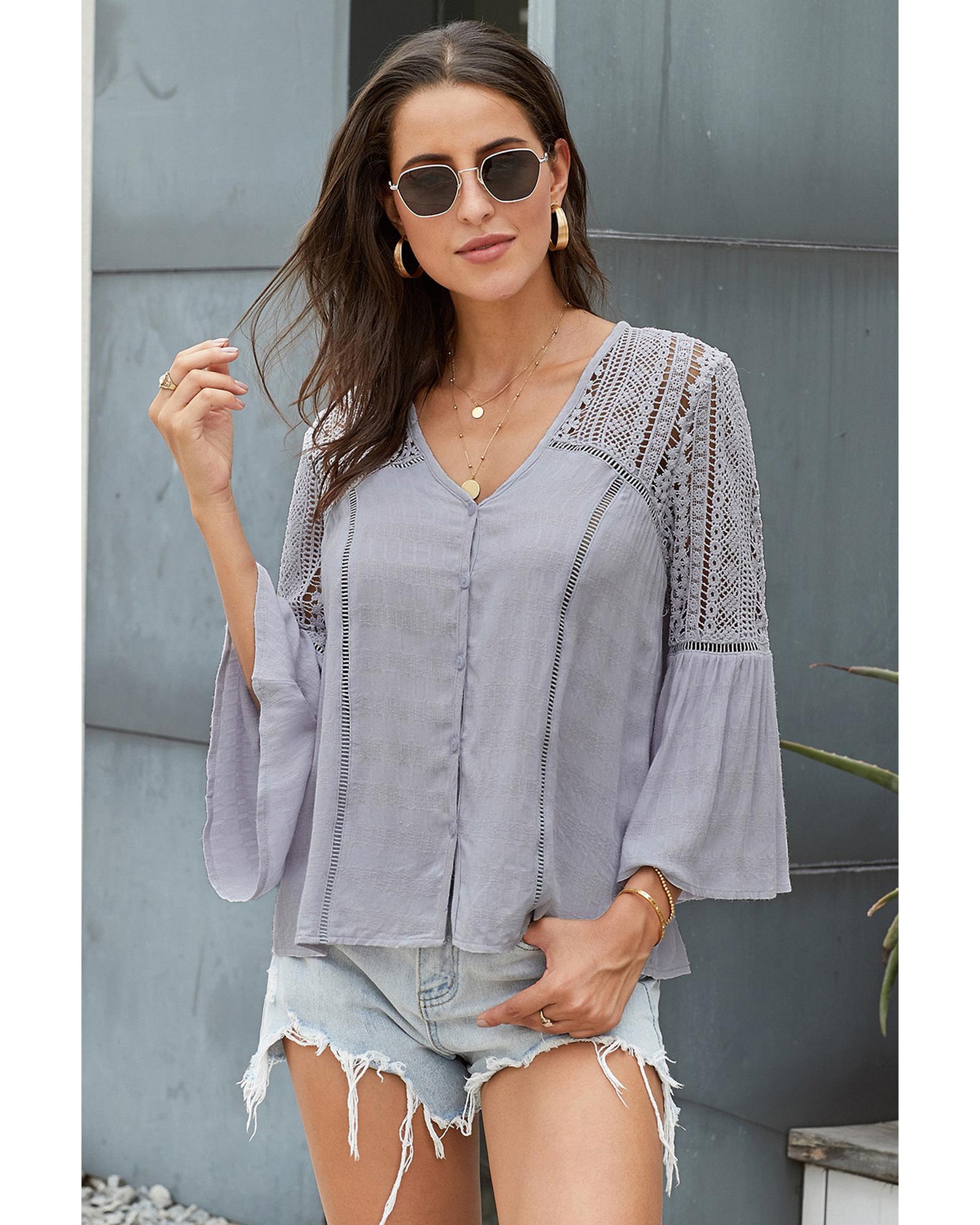 Azura Exchange Crochet Blouse - XL