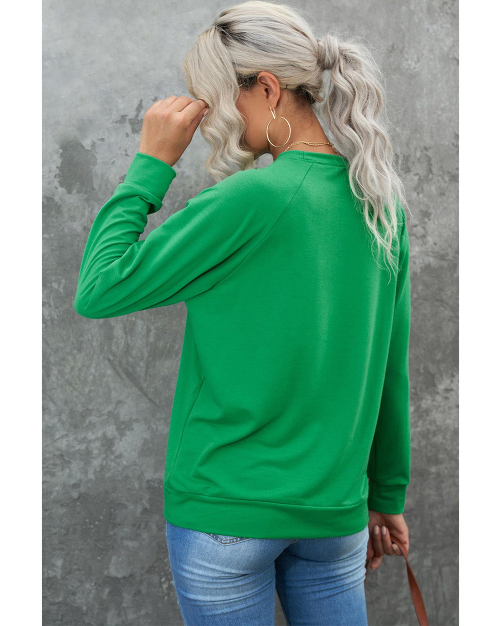 Azura Exchange Lucky Clover Print Graphic Sweatshirt - S