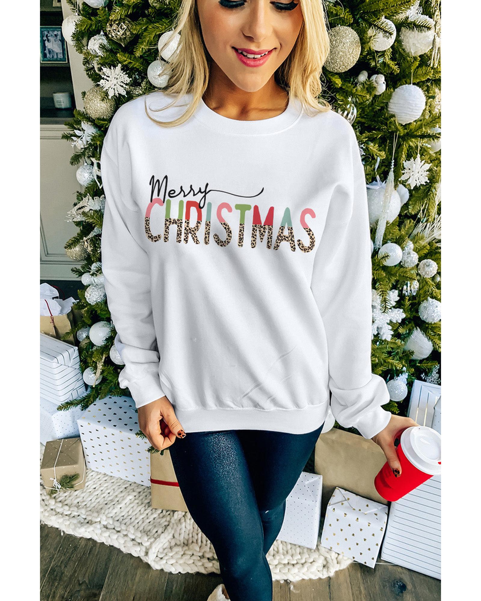 Azura Exchange Leopard Print Long Sleeve Sweatshirt - M