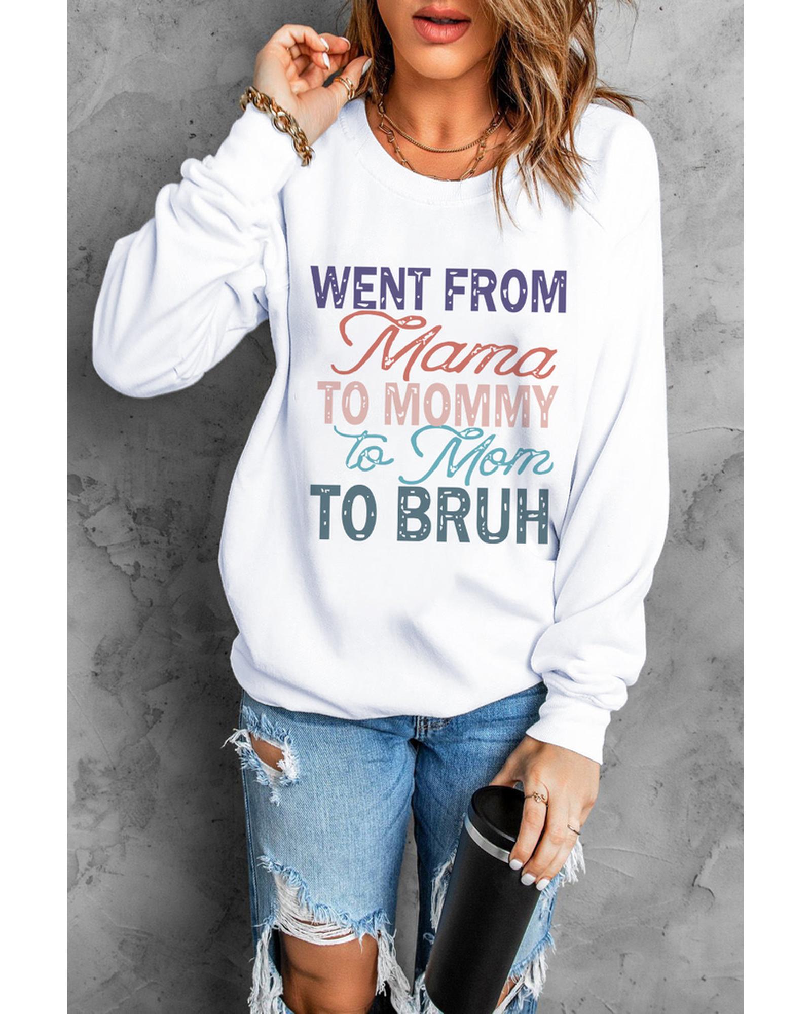 Azura Exchange Letters Print Long Sleeve Sweatshirt - M