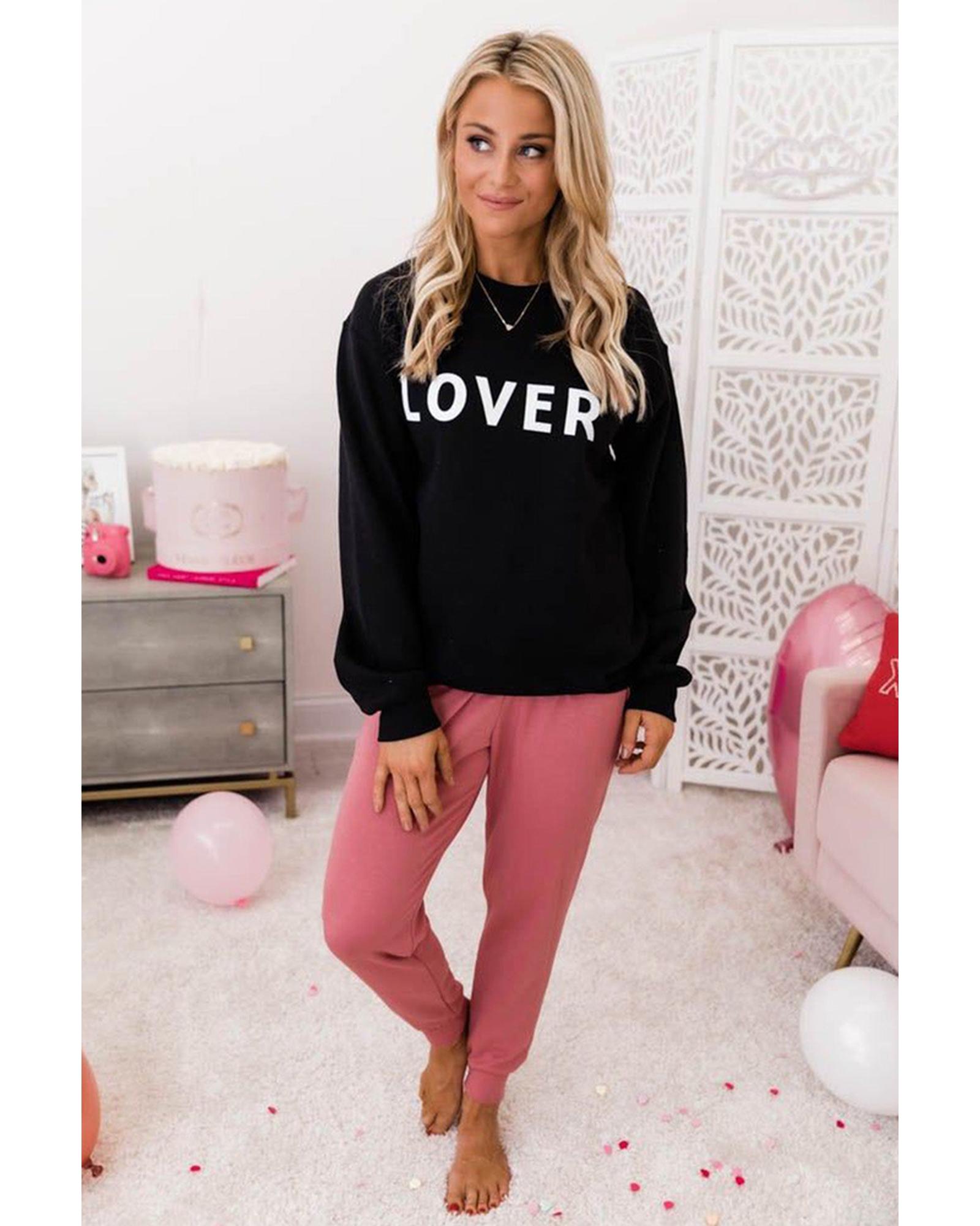 Azura Exchange Lover Crew Neck Sweatshirt with Letter Print - M