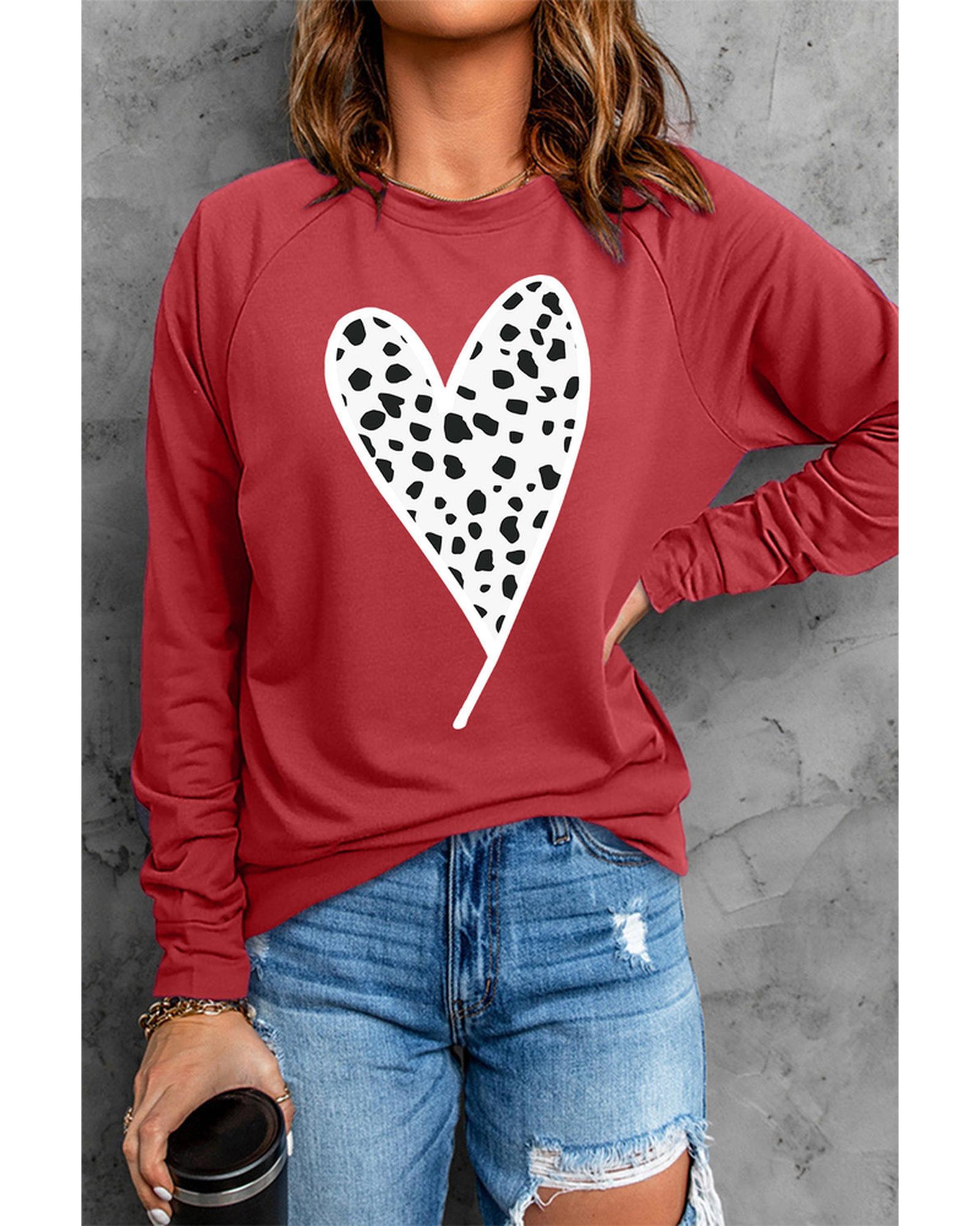 Azura Exchange Heart Graphic Pullover Sweatshirt - M