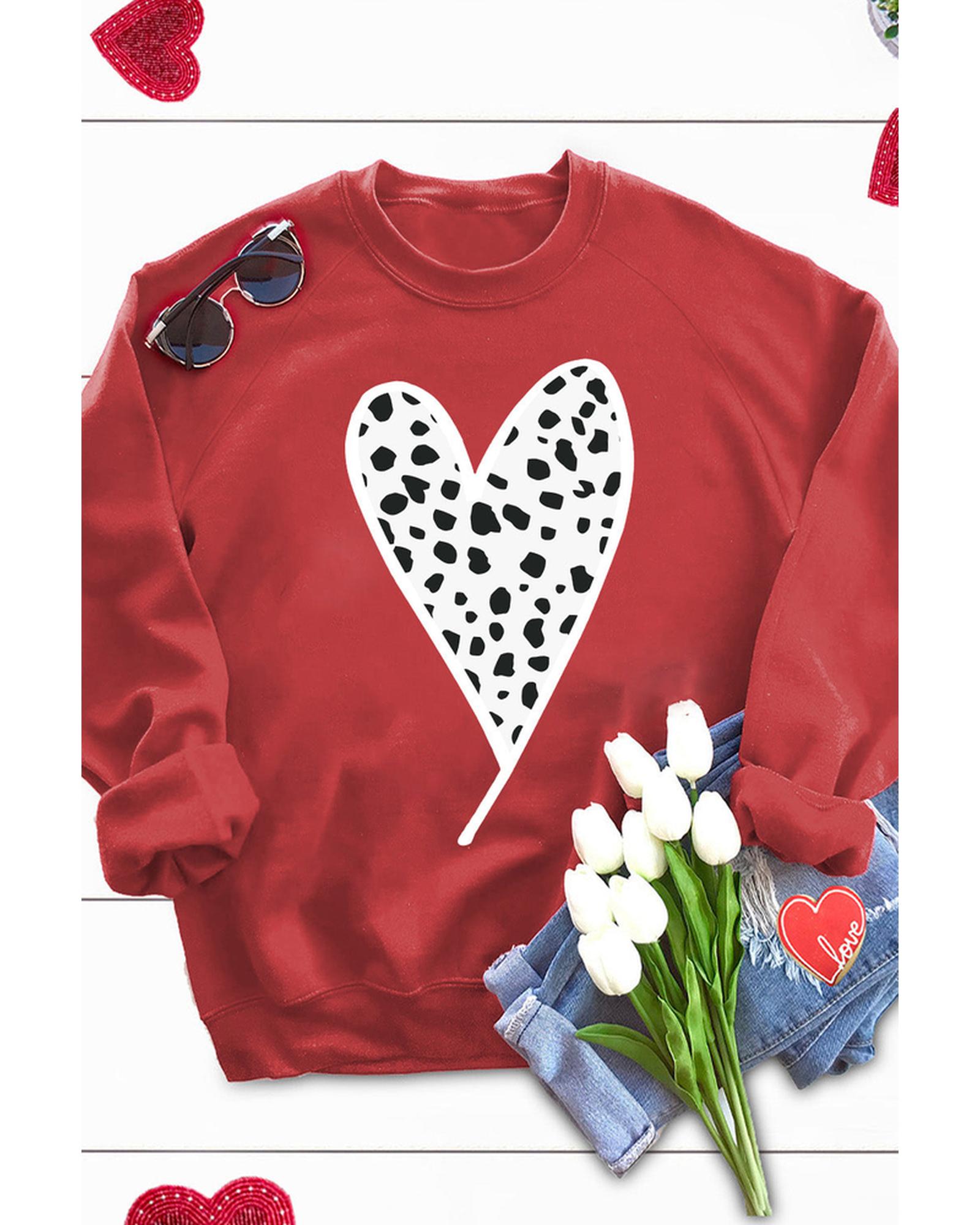 Azura Exchange Heart Graphic Pullover Sweatshirt - M