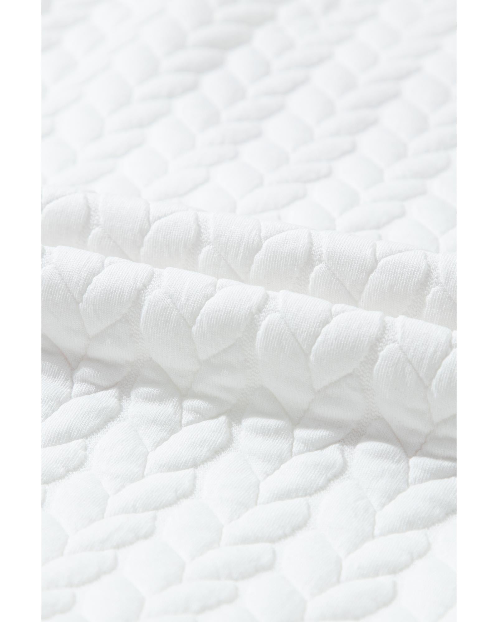 White LOVE Chenille Embroidered Cable Knit Pullover Sweatshirt - S