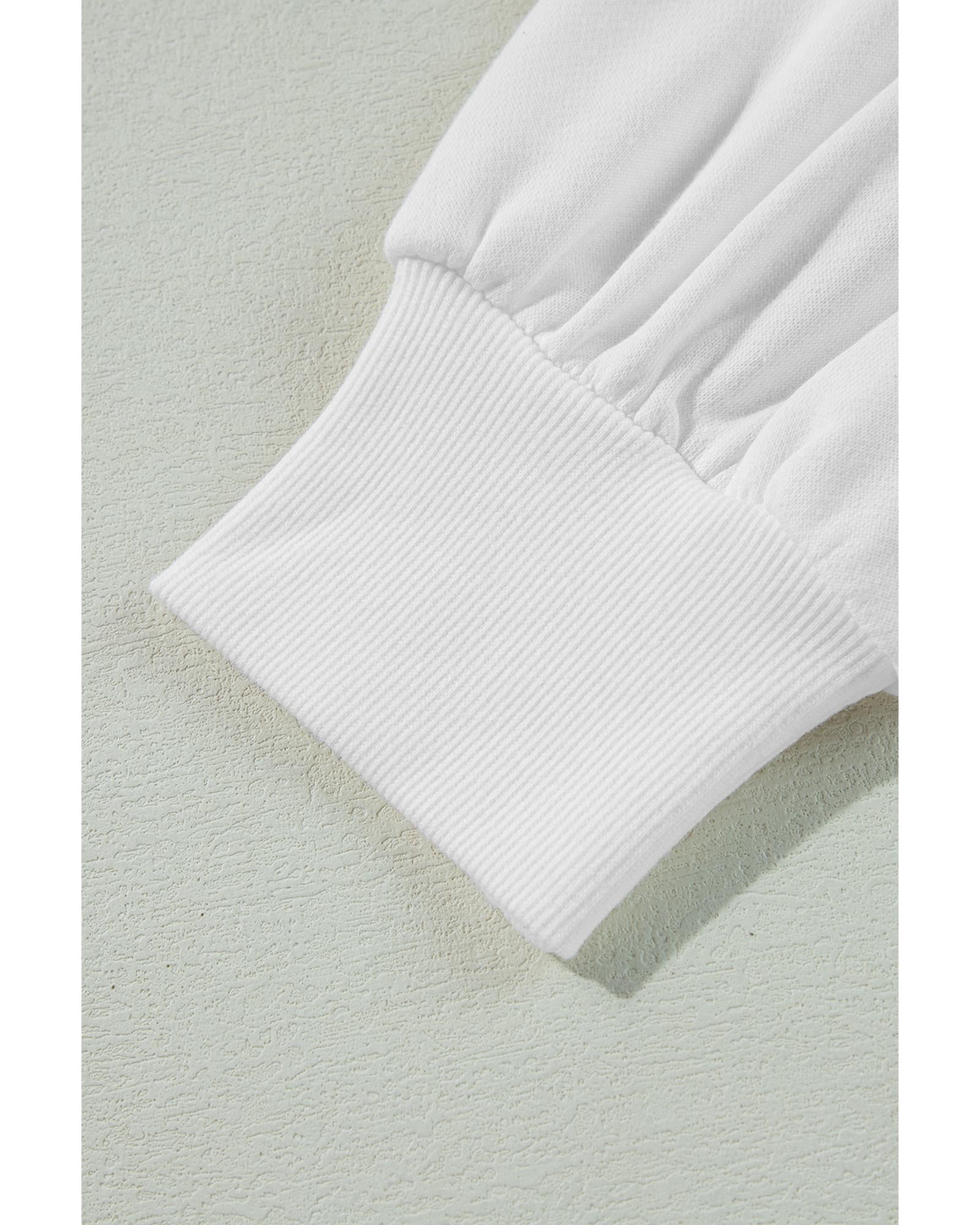 White BIRTHDAY QUEEN Graphic Balloon Sleeve Sweatshirt - 2XL