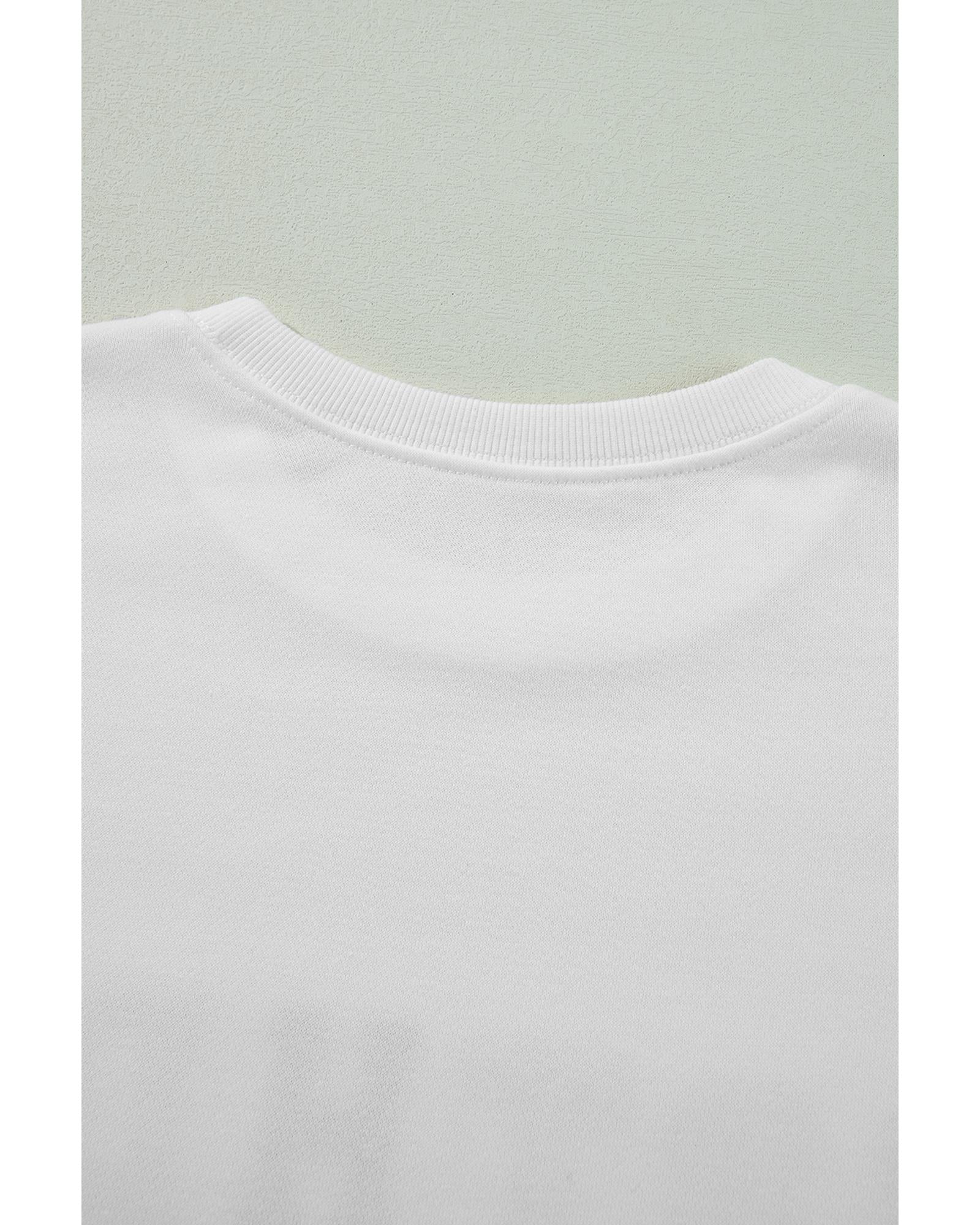 White BIRTHDAY QUEEN Graphic Balloon Sleeve Sweatshirt - L