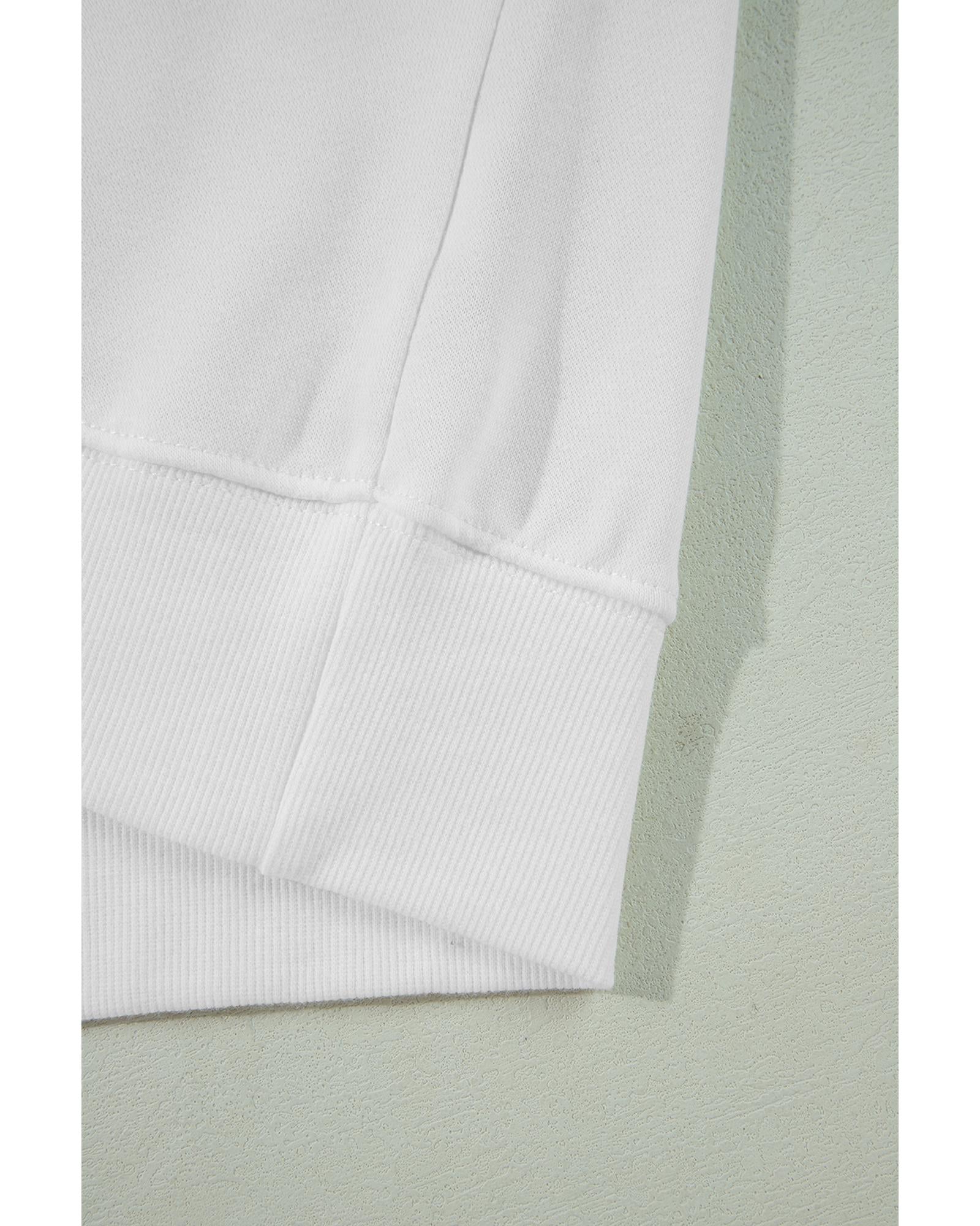 White BIRTHDAY QUEEN Graphic Balloon Sleeve Sweatshirt - M