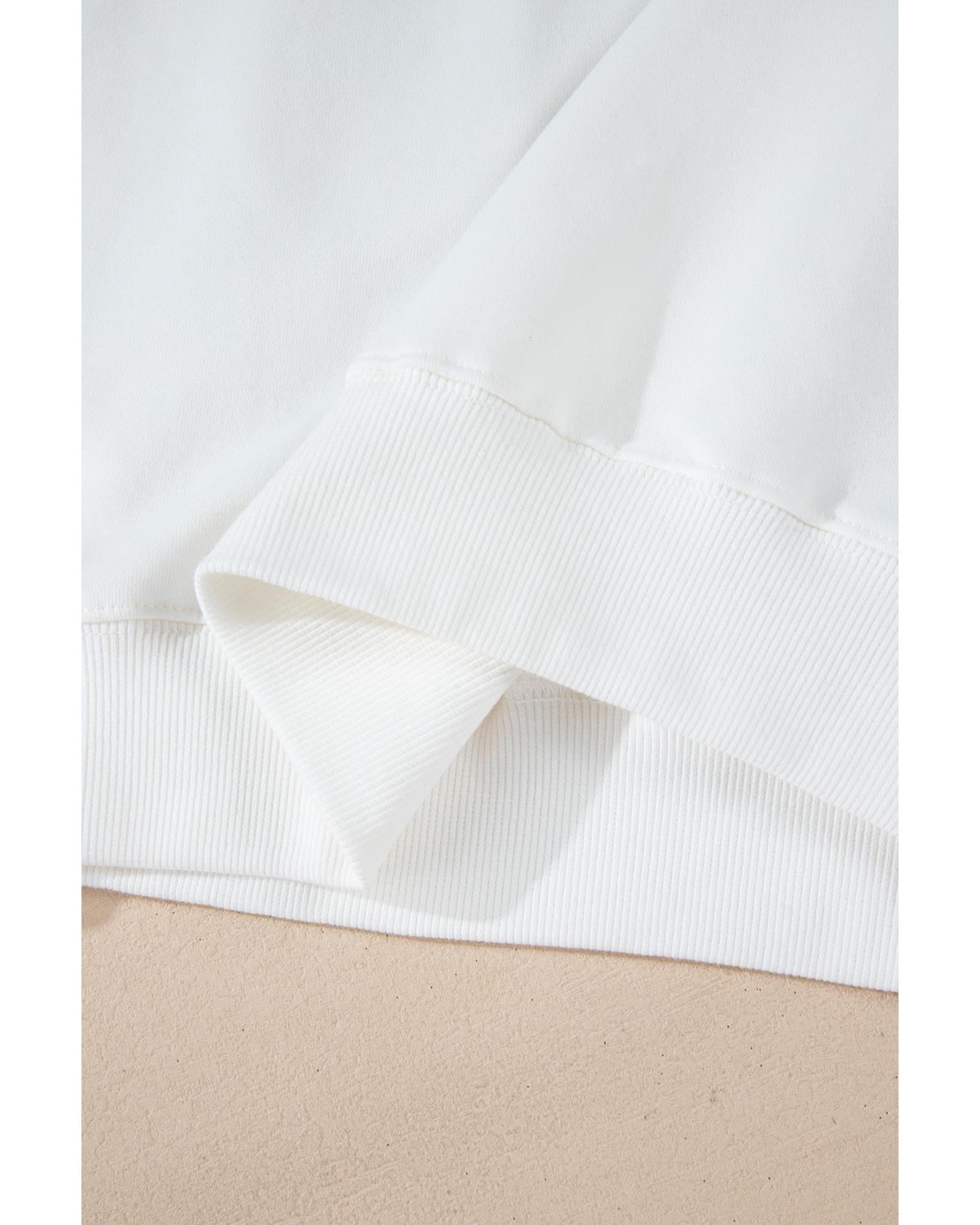 White MERRY Graphic Pullover Sweatshirt - M