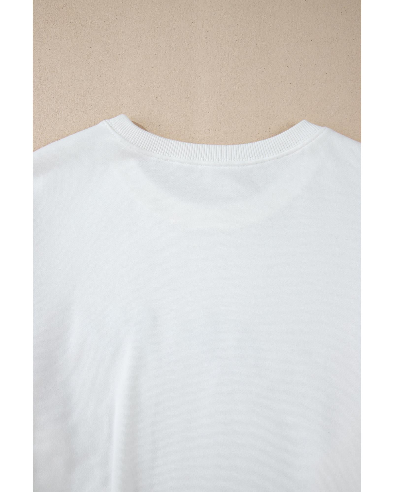 White MERRY Graphic Pullover Sweatshirt - XL