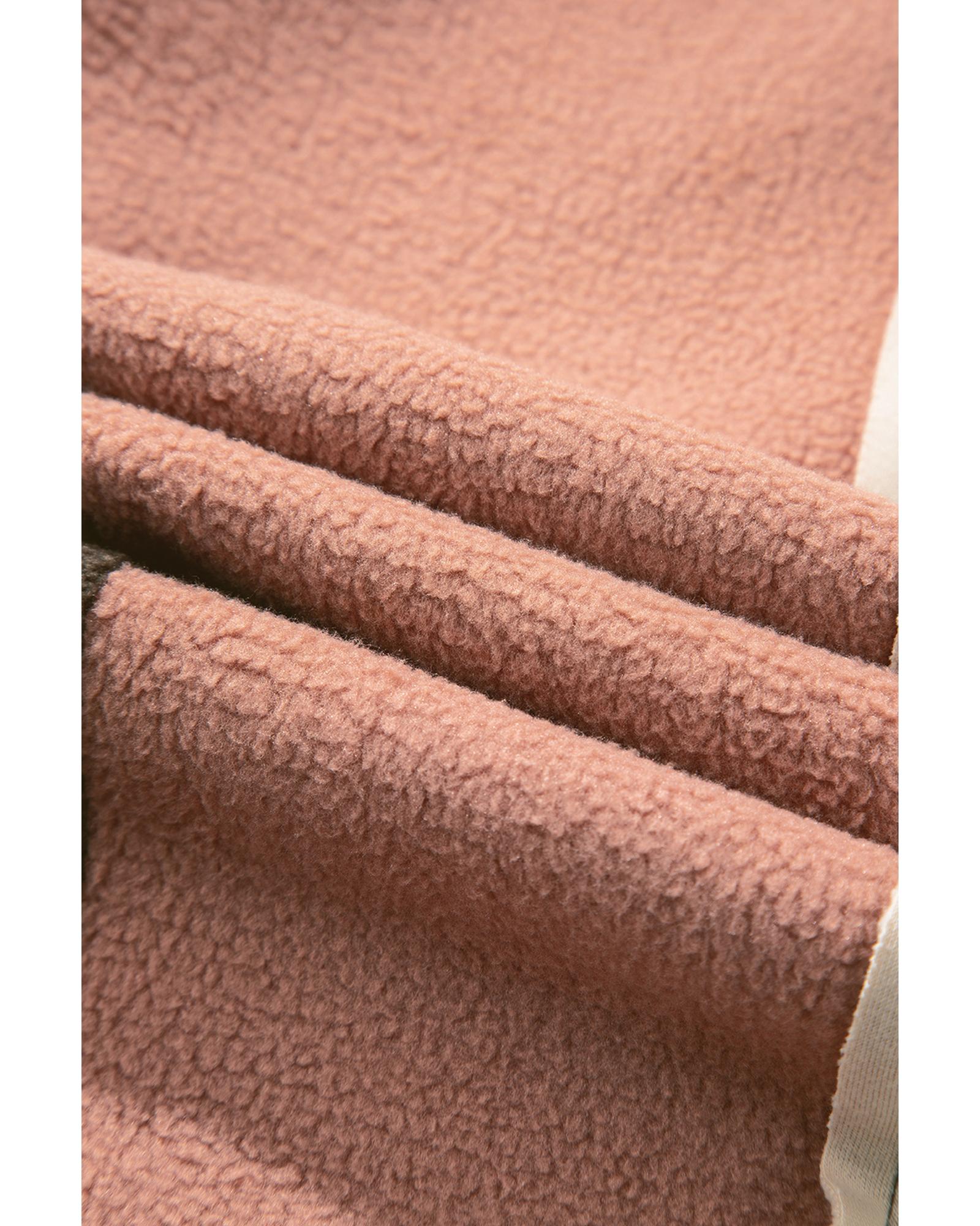 Beige Oversized Color Block Patchwork High Low Hoodie - XL