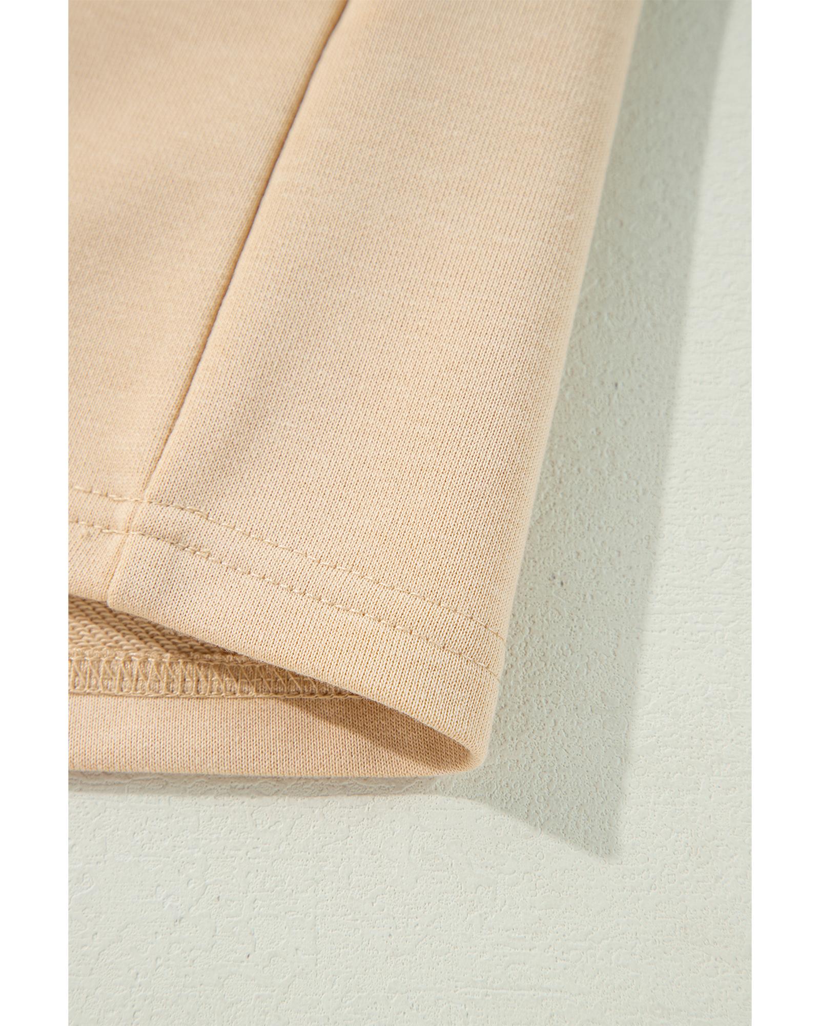 Apricot Floral Patchwork Star Pattern Drawstring Hoodie - XL