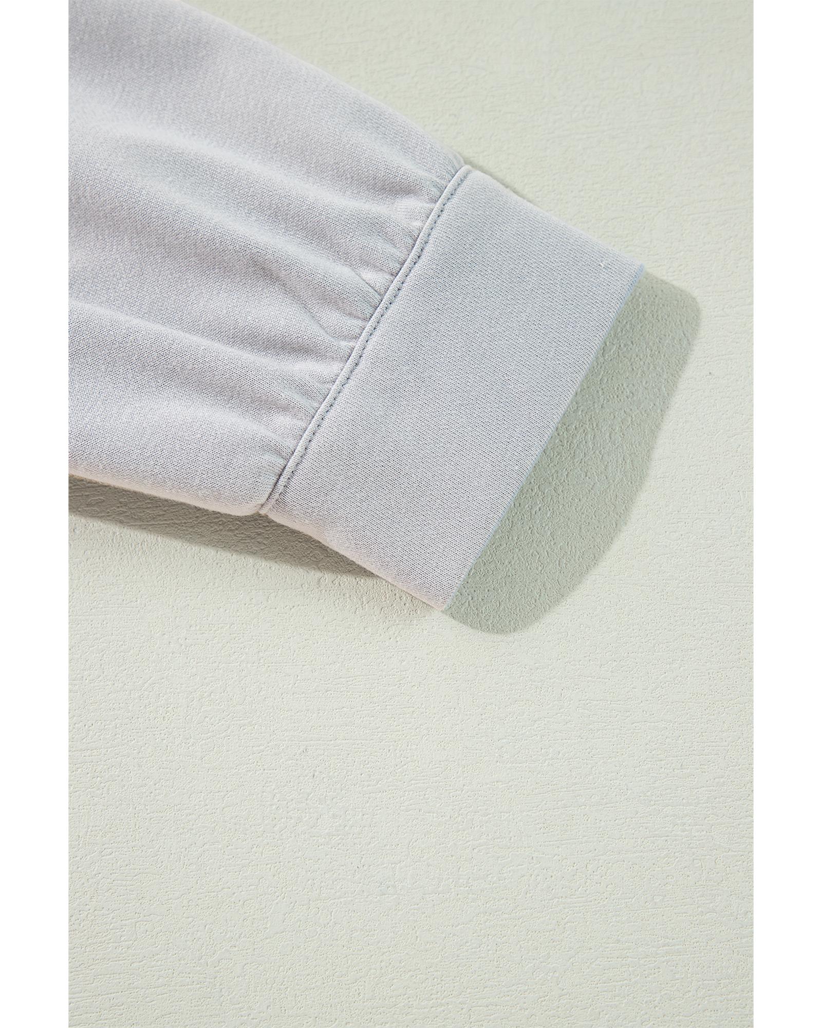 Beau Blue Floral Patchwork Star Pattern Drawstring Hoodie - XL