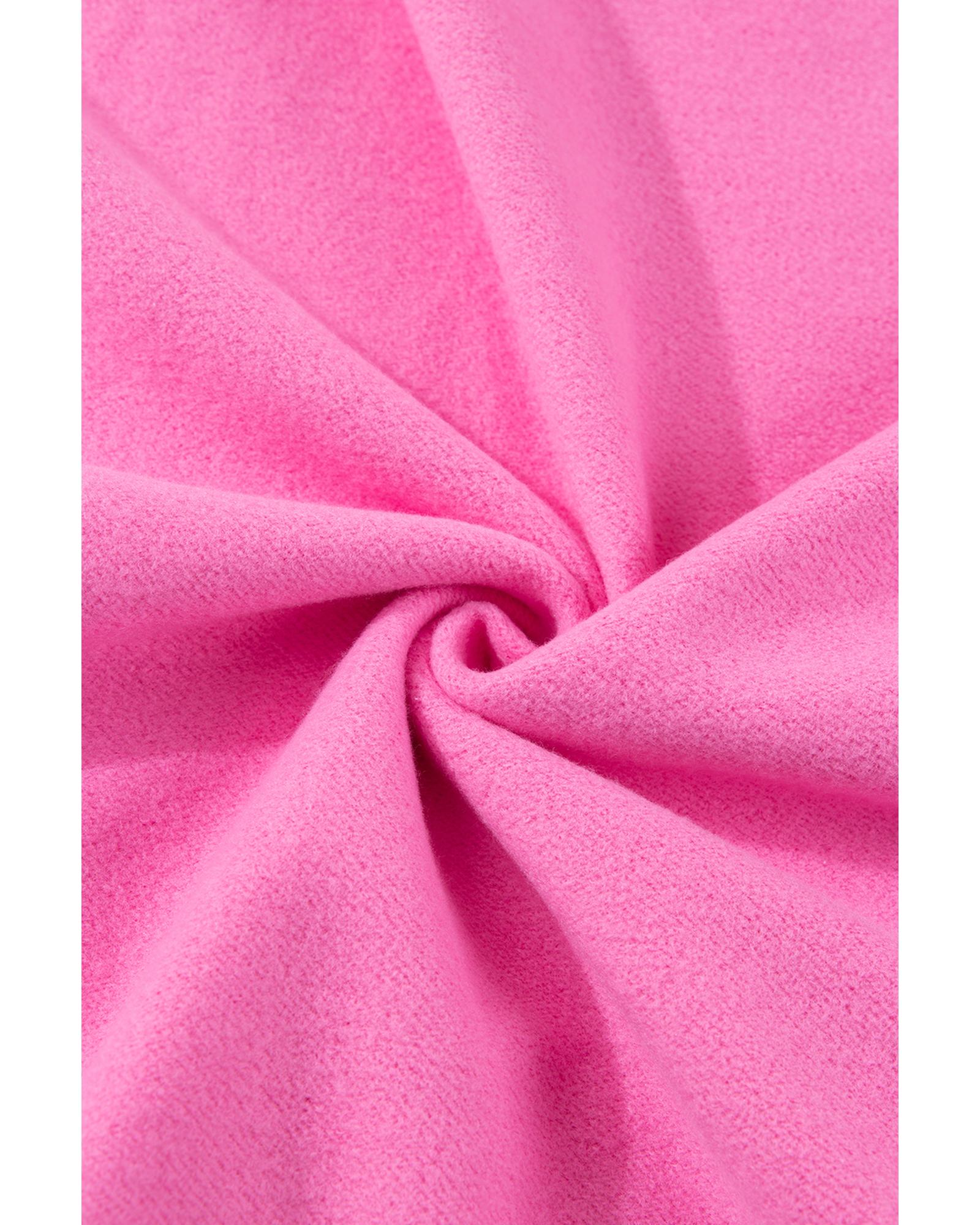 Bonbon Solid Fleece Lined Drop Shoulder High Low Sweatshirt - 2XL