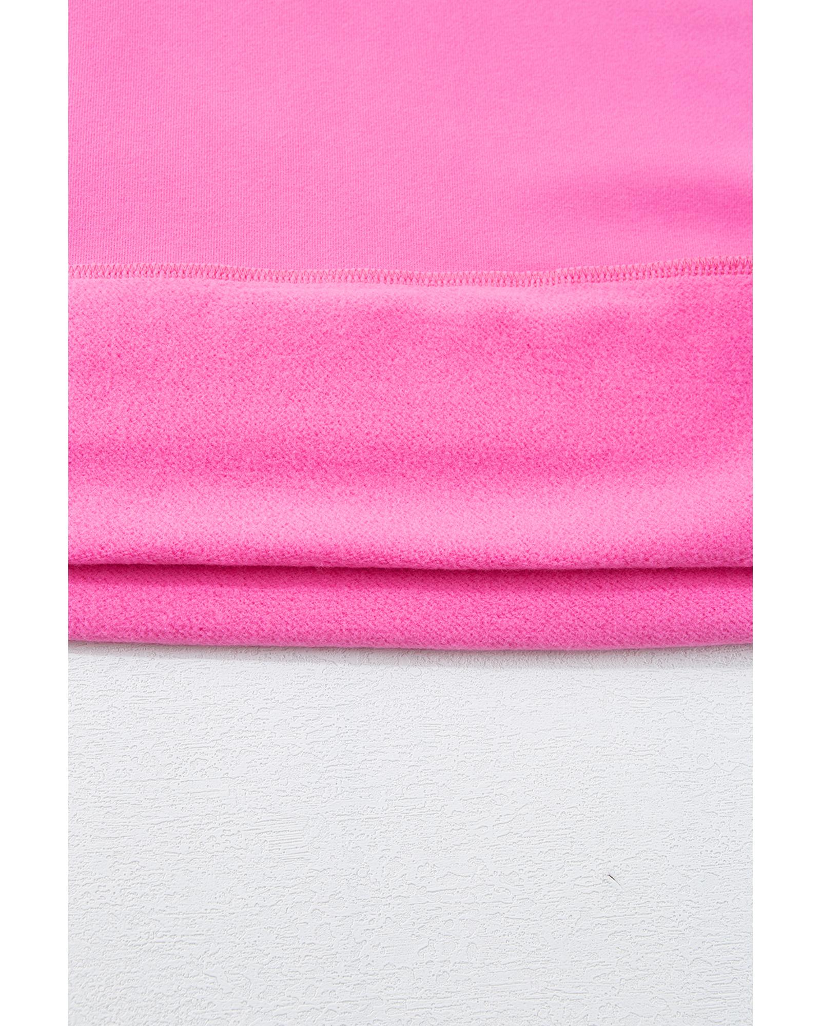 Bonbon Solid Fleece Lined Drop Shoulder High Low Sweatshirt - L