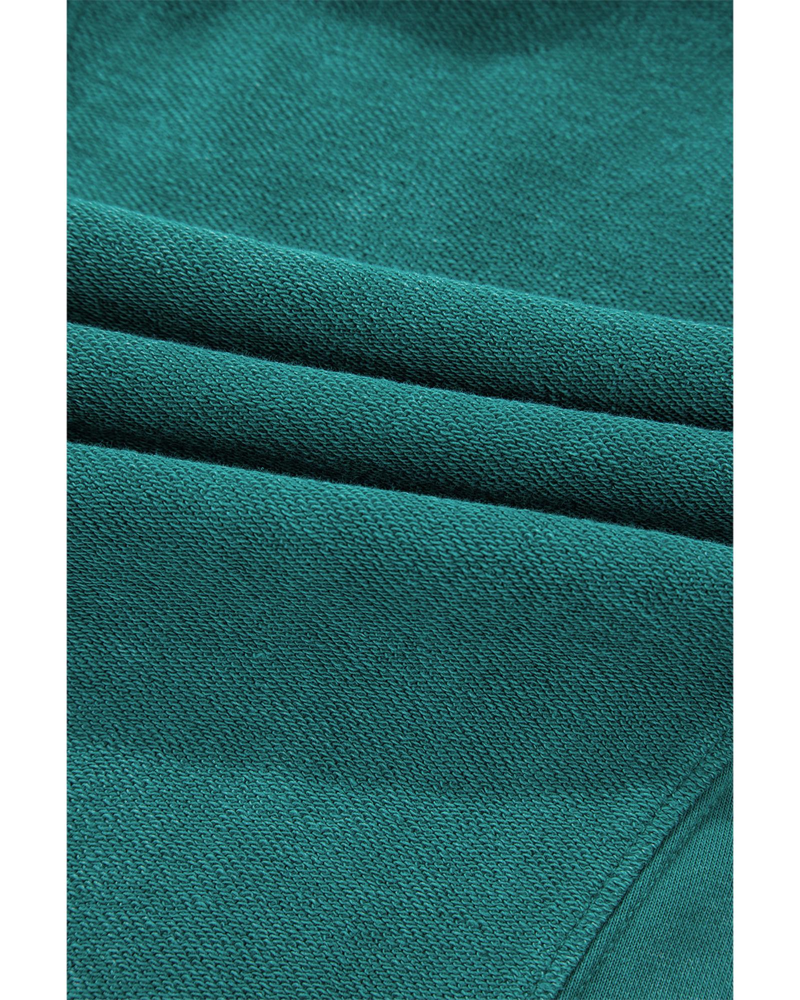 Skobeloff Solid Color Notched Neck Drop Shoulder Sweatshirt - XL
