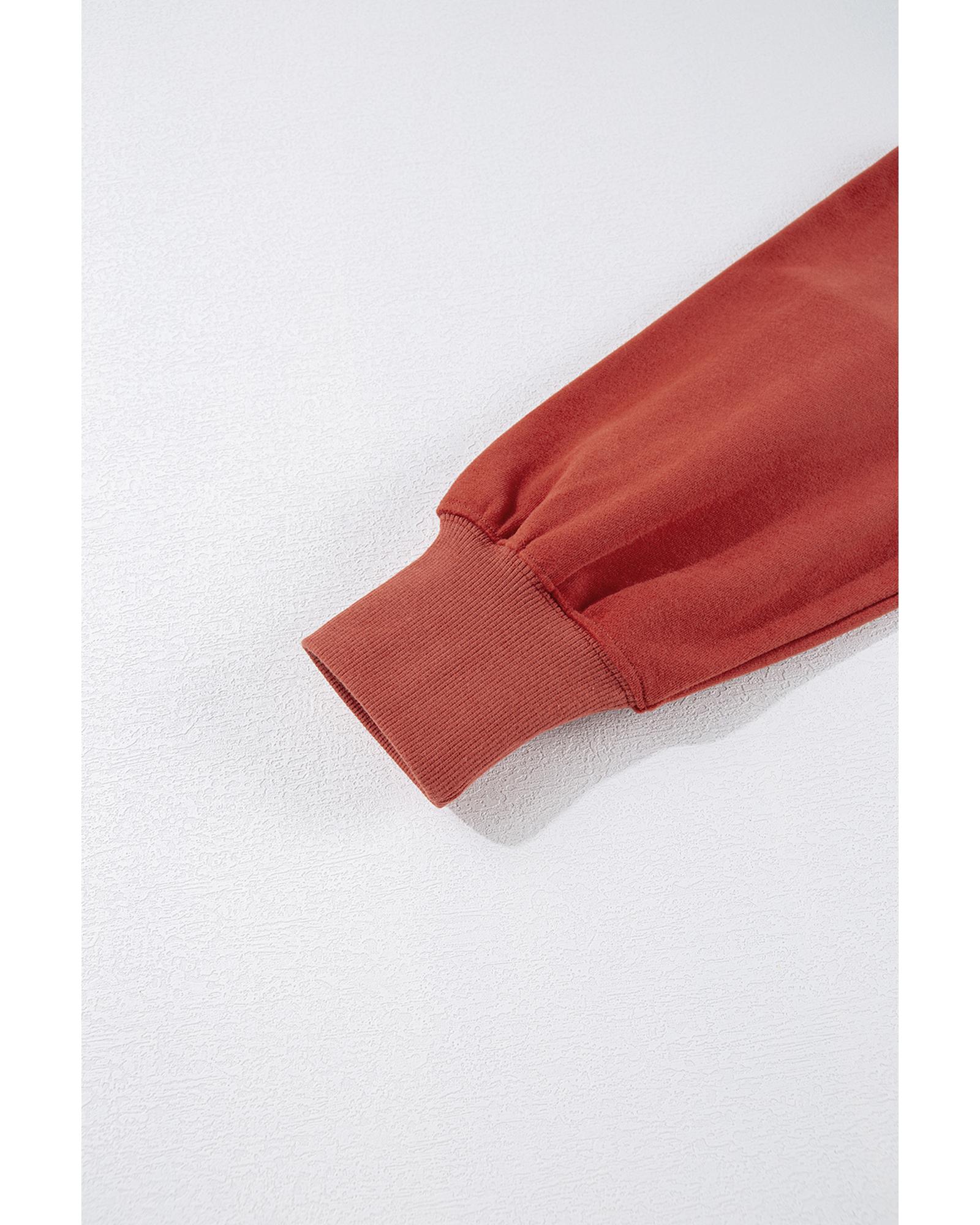 Red Clay Drop Shoulder Pocketed Baggy Drawstring Hoodie - 2XL