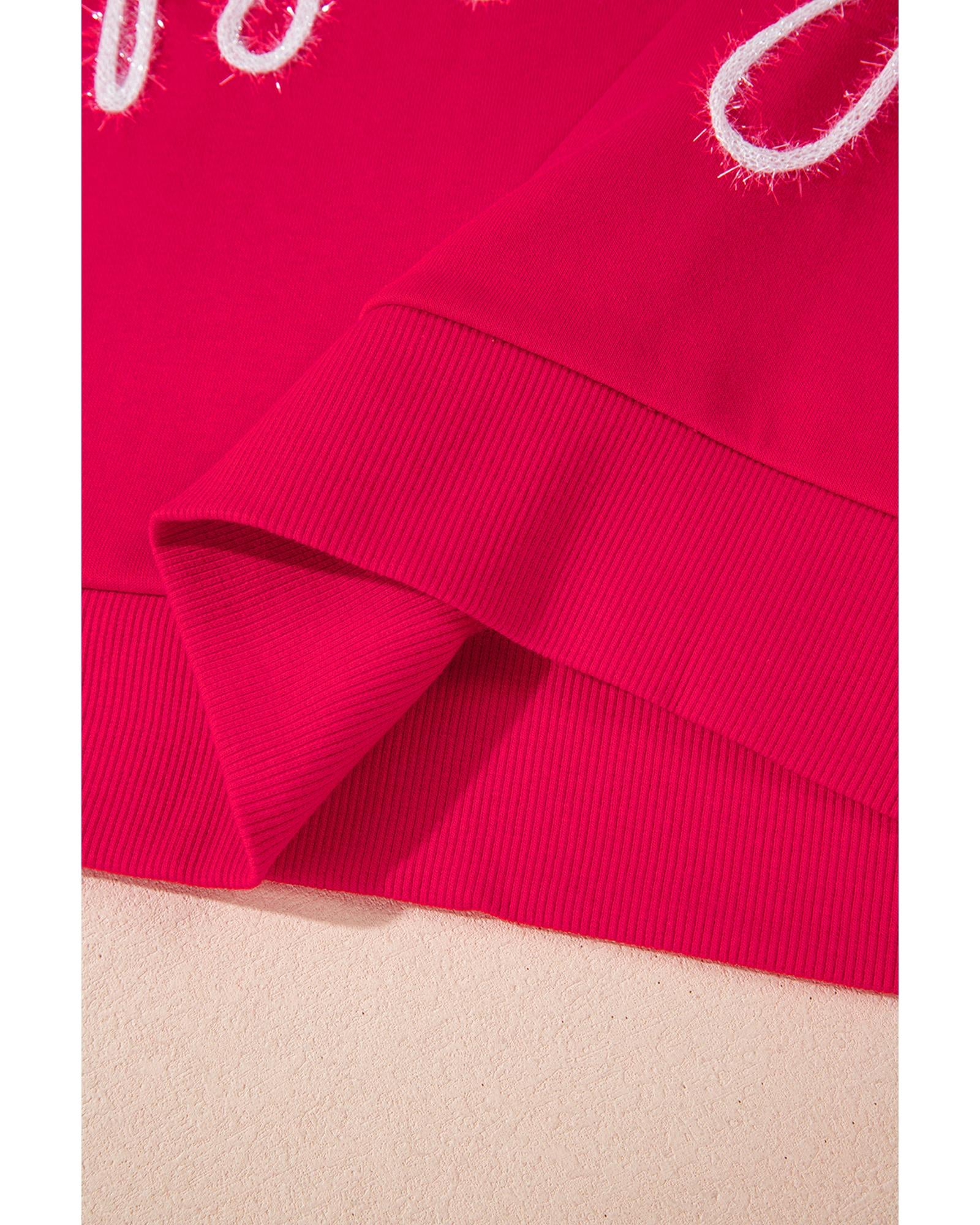 Fiery Red Christmas Santa Baby Tinsel Graphic Sweatshirt - S