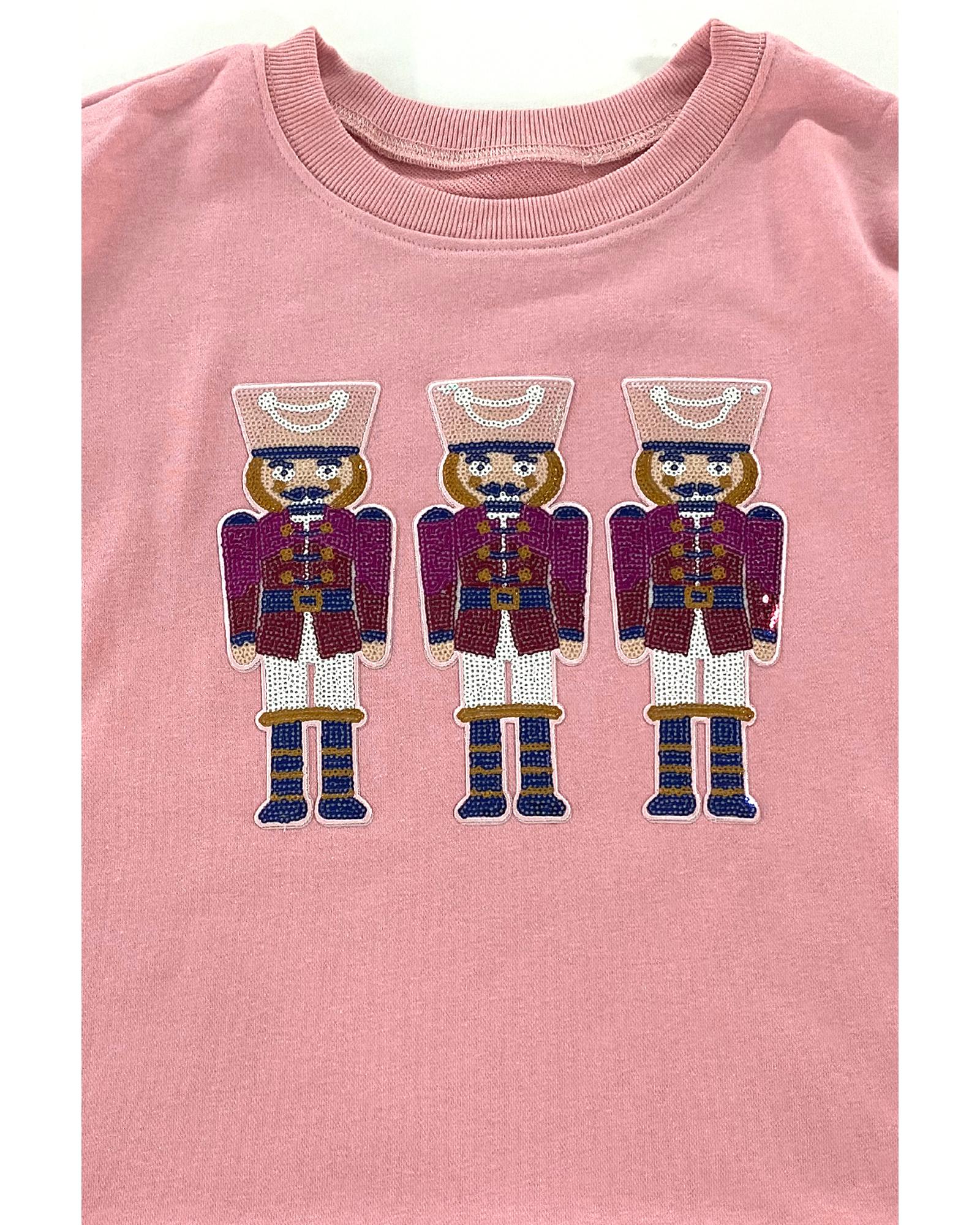 Pink Christmas Nutcracker Graphic Pullover Sweatshirt - 2XL