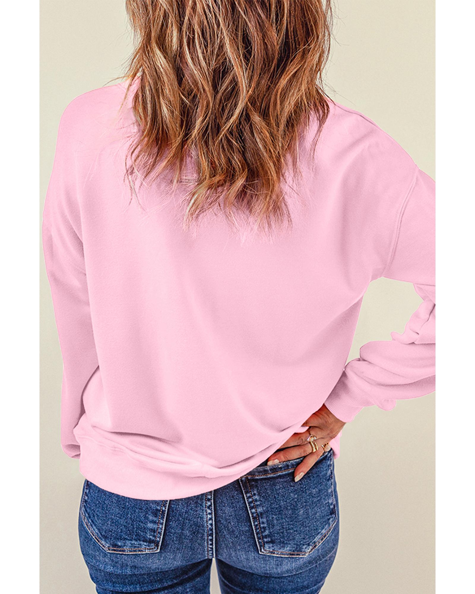 Pink Christmas Nutcracker Graphic Pullover Sweatshirt - M
