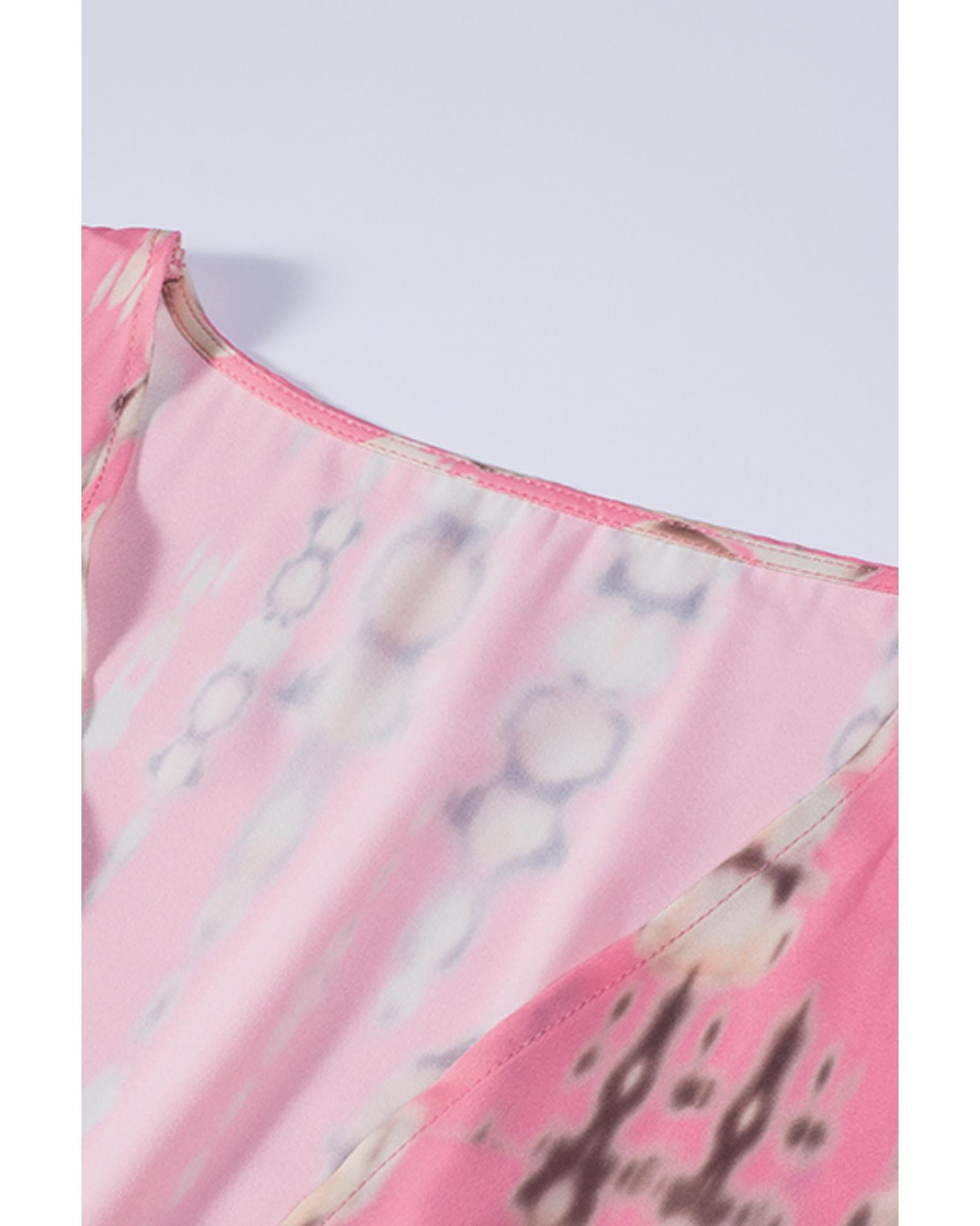 Pink Bohemian Tie Dye Oversize Long Kimono - One Size
