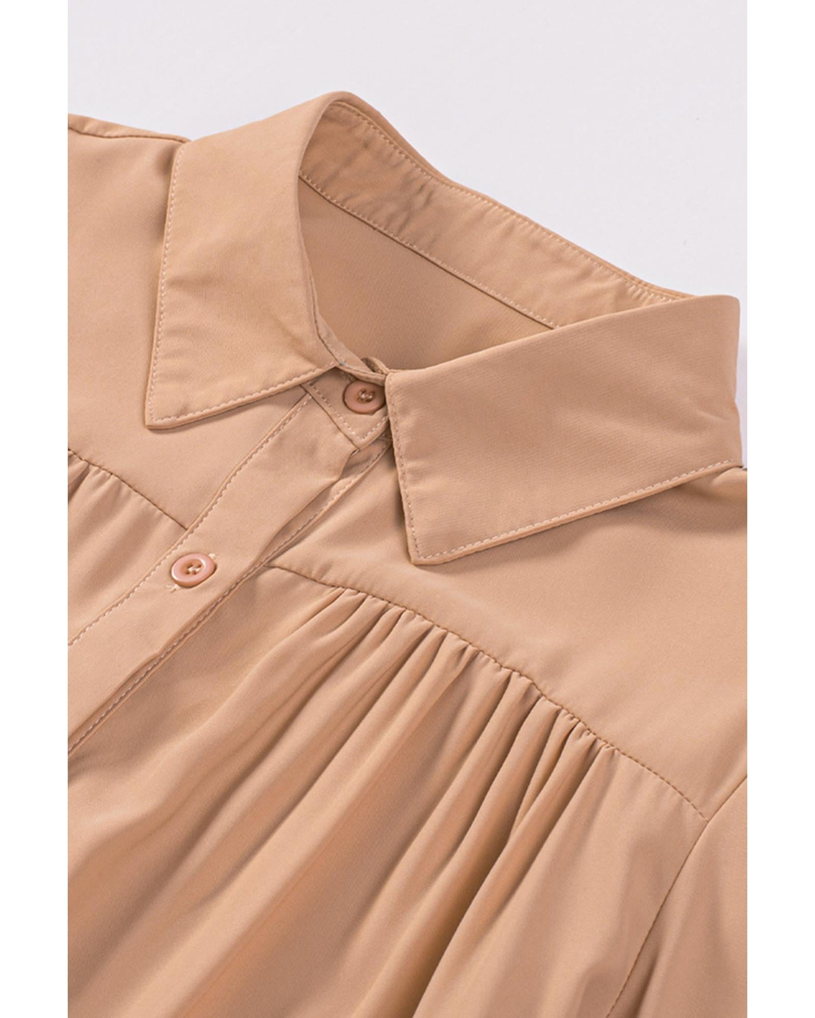 Azura Exchange Button-up Loose Long Sleeve Shirt - M