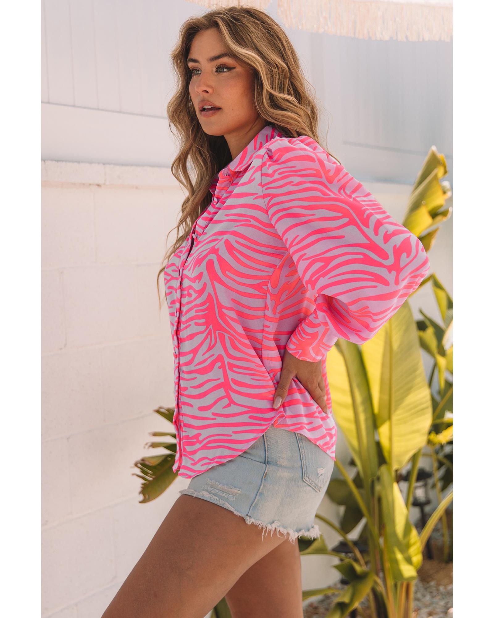 Azura Exchange Zebra Stripes Lantern Sleeve Shirt - M