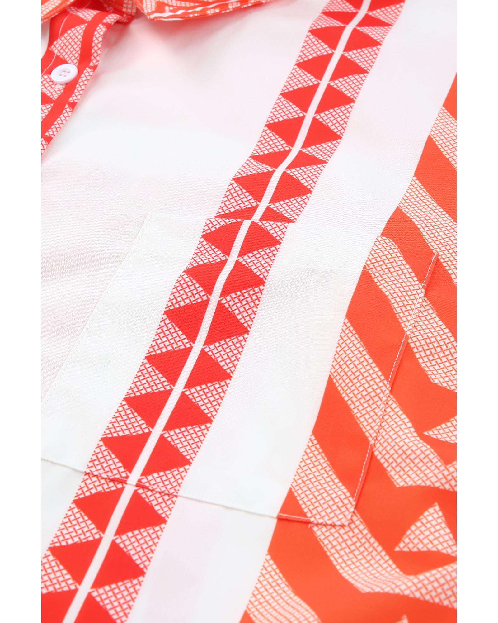 Azura Exchange Buttoned Geometric Striped Shirt - L