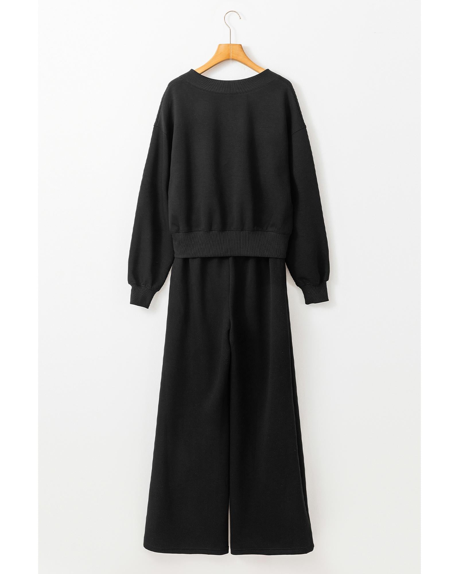 Black V Neck Cropped Seamed High Waist Sports Wear - XL